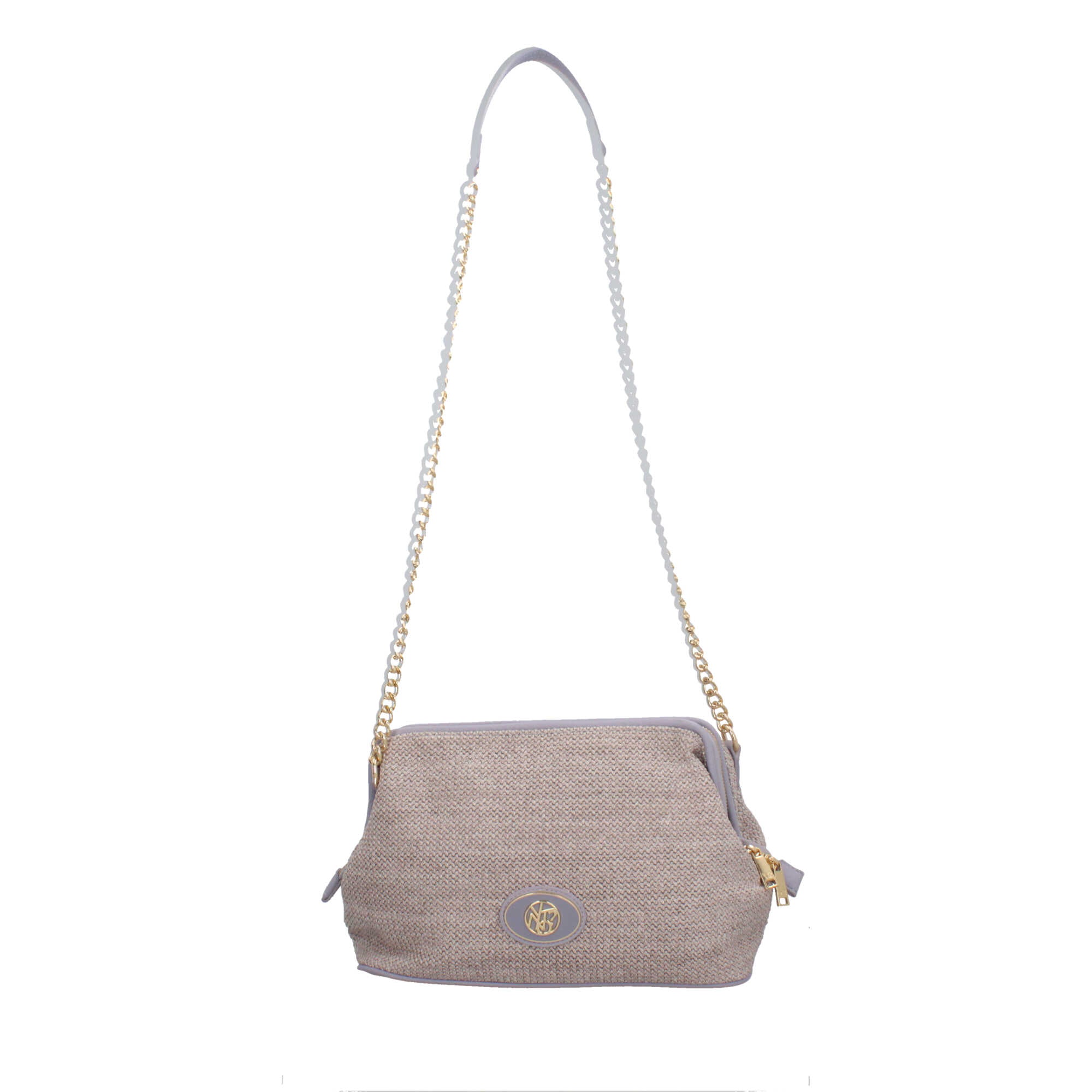 Borsa donna YNot pochette con tracolla in catena e dettagli in ecopelle