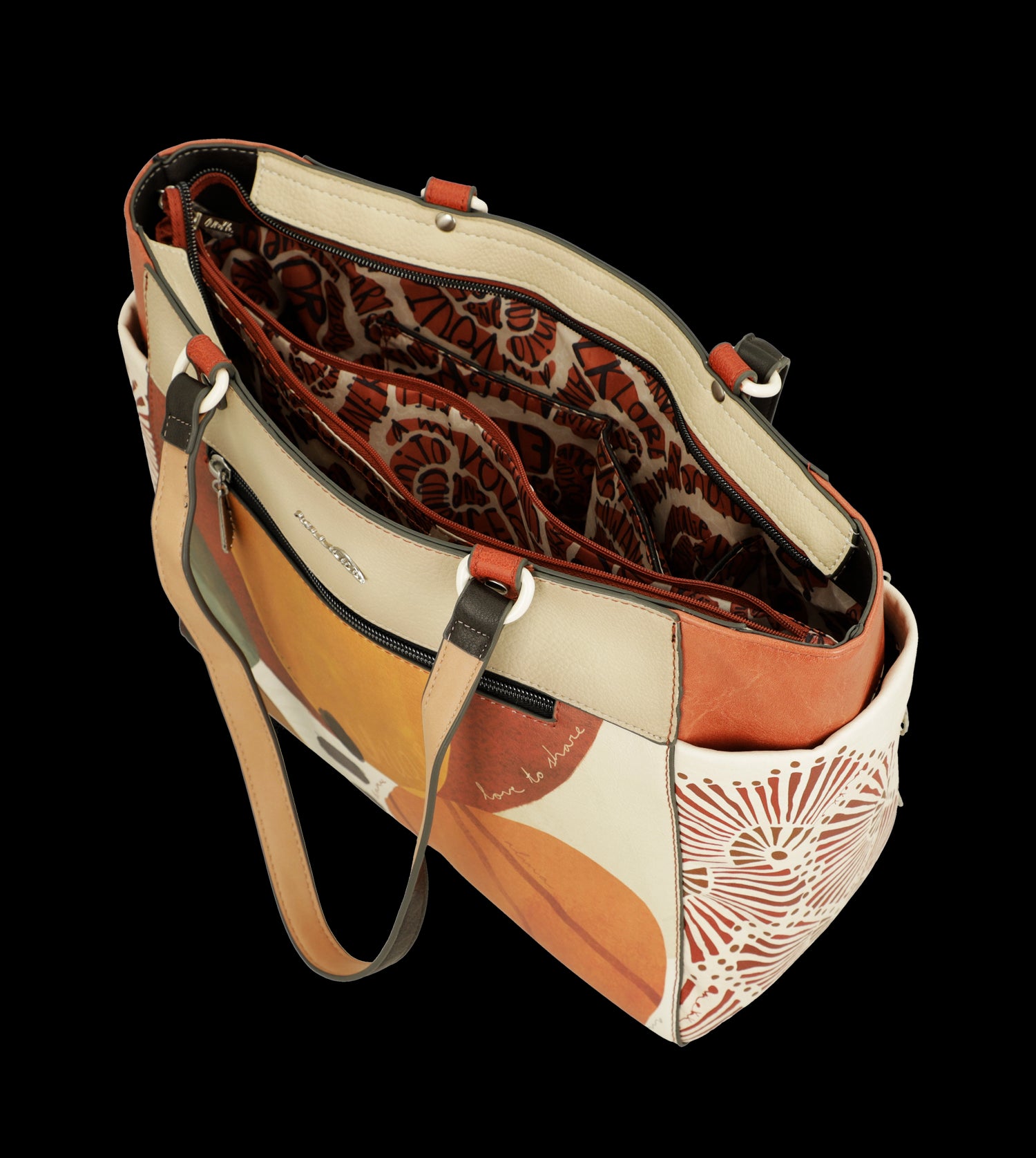 Shopper Anekke capiente con doppio manico e decorazioni artistiche