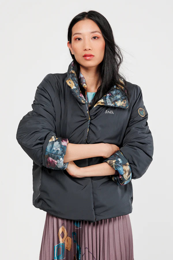 Piumino Anekke corto imbottito fantasia colorata