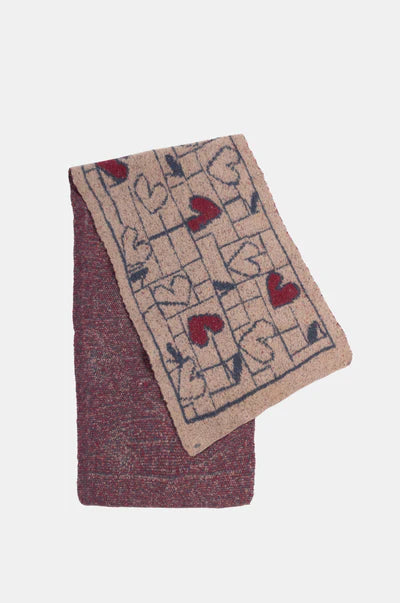 Sciarpa Anekke donna lunga in lana con cuori