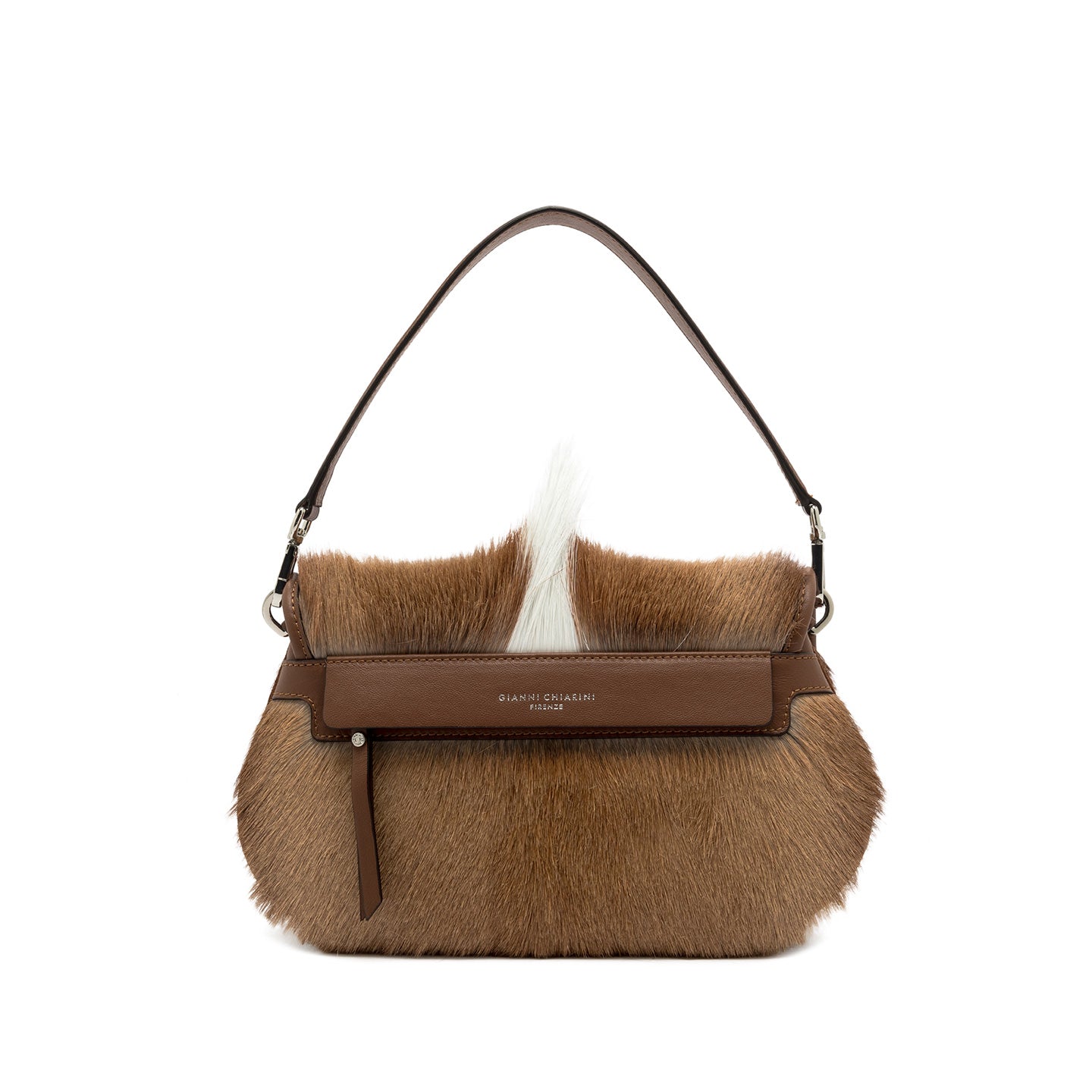 Gianni Chiarini borsa a spalla con dettagli in pelliccia