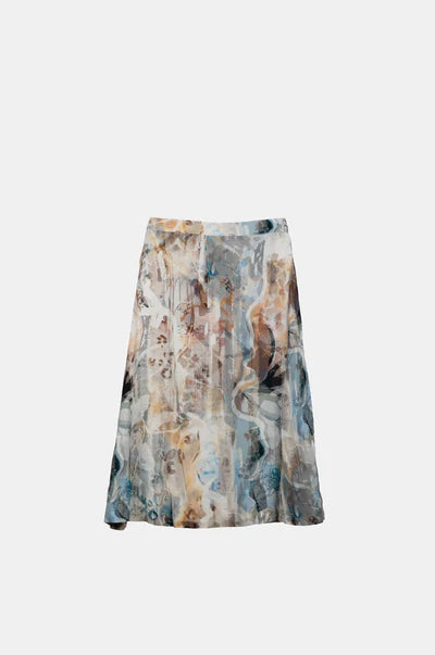 Gonna midi Anekke con stampa artistica e cintura