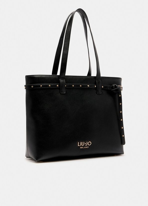 Shopper Liu Jo elegante con doppi manici e borchie decorative