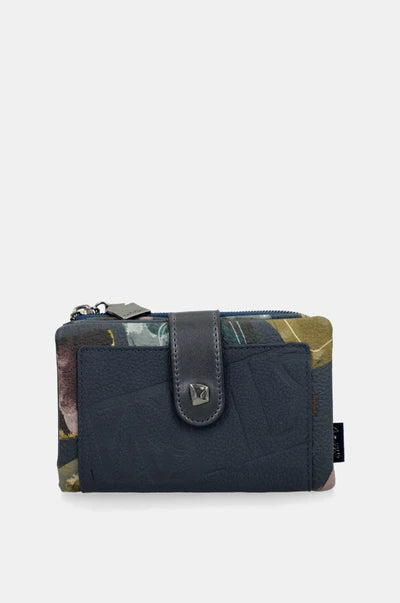 Anekke portafoglio zip con scomparti e design originale