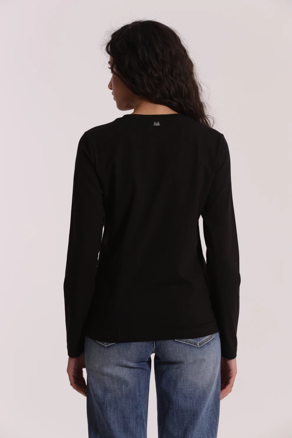 Maglia donna a maniche lunghe con logo ricamato Mimi Mua