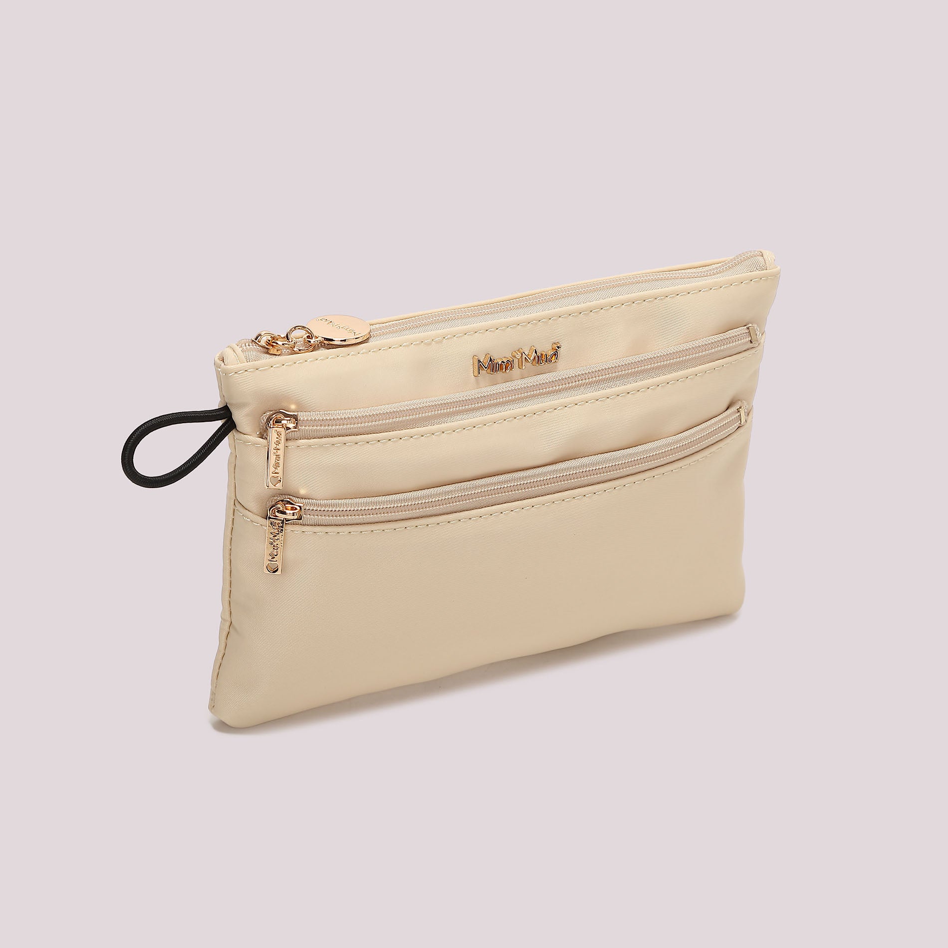 Mimi Mua pochette organizer donna con doppia zip PANNA TU | Giò Fashion