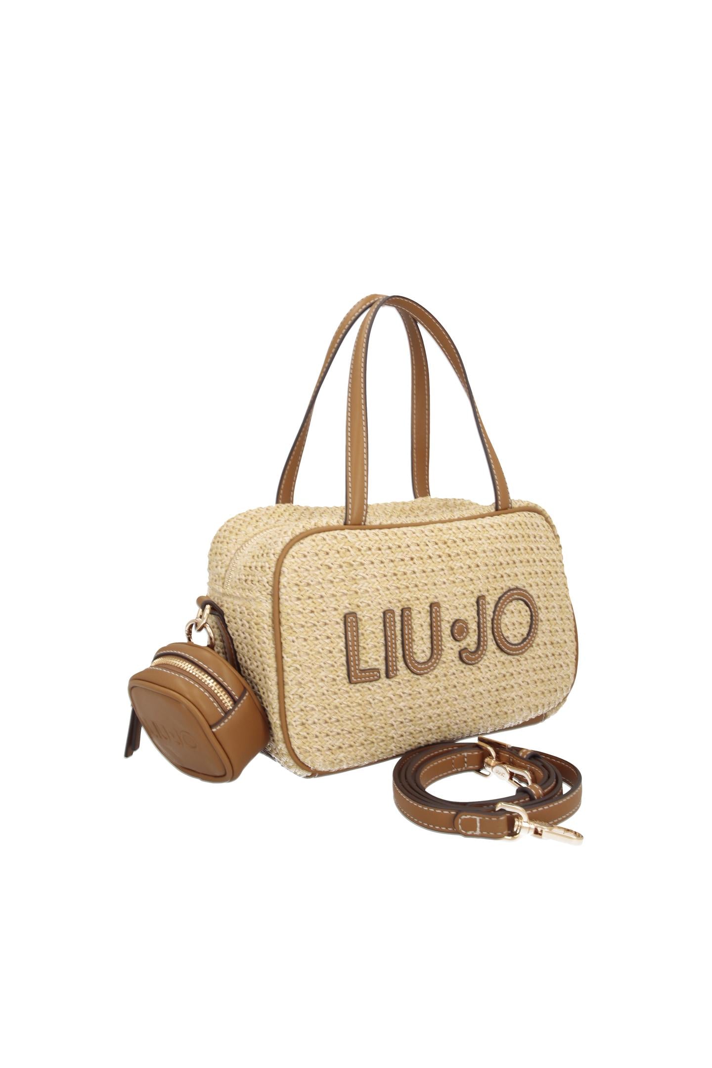Borsa a Mano Liu Jo con Logo Frontale e Tracolla Rimovibile Naturale TU | Giò Fashion