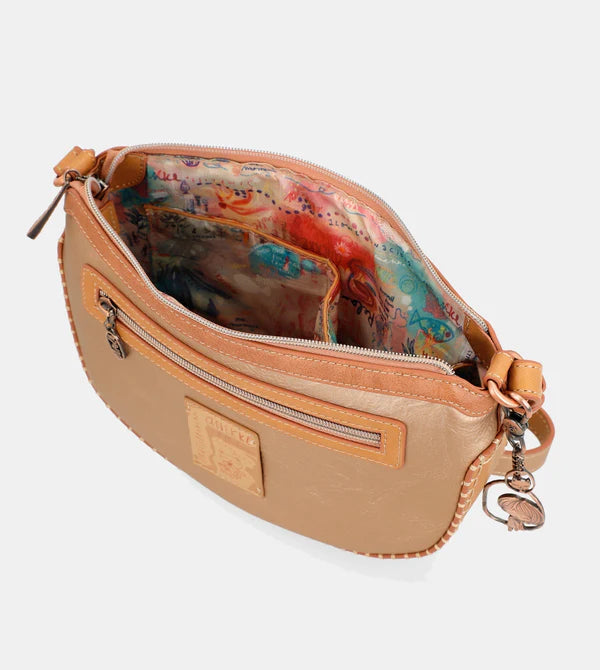 Borsa a tracolla Anekke Relax a mezza luna con stampa illustrata