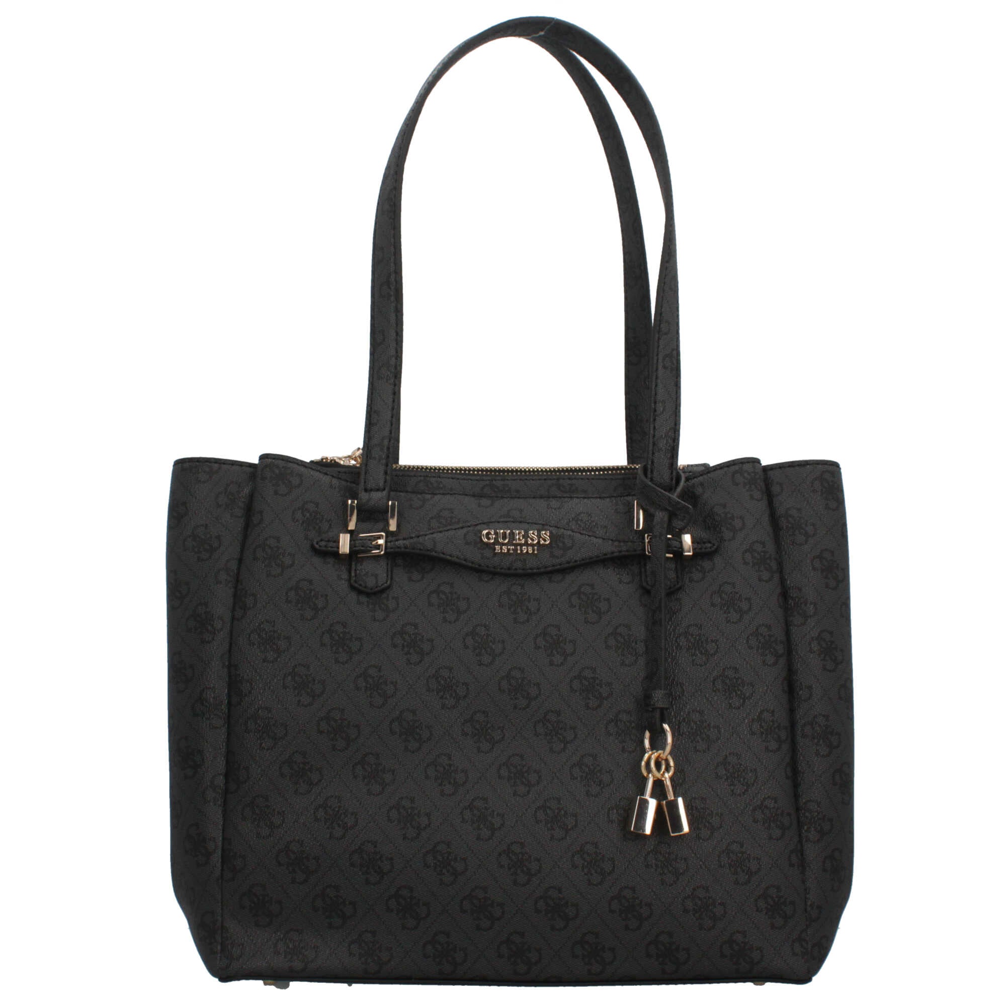 Borsa a mano Guess elegante con dettagli metallici NERO TU | Giò Fashion