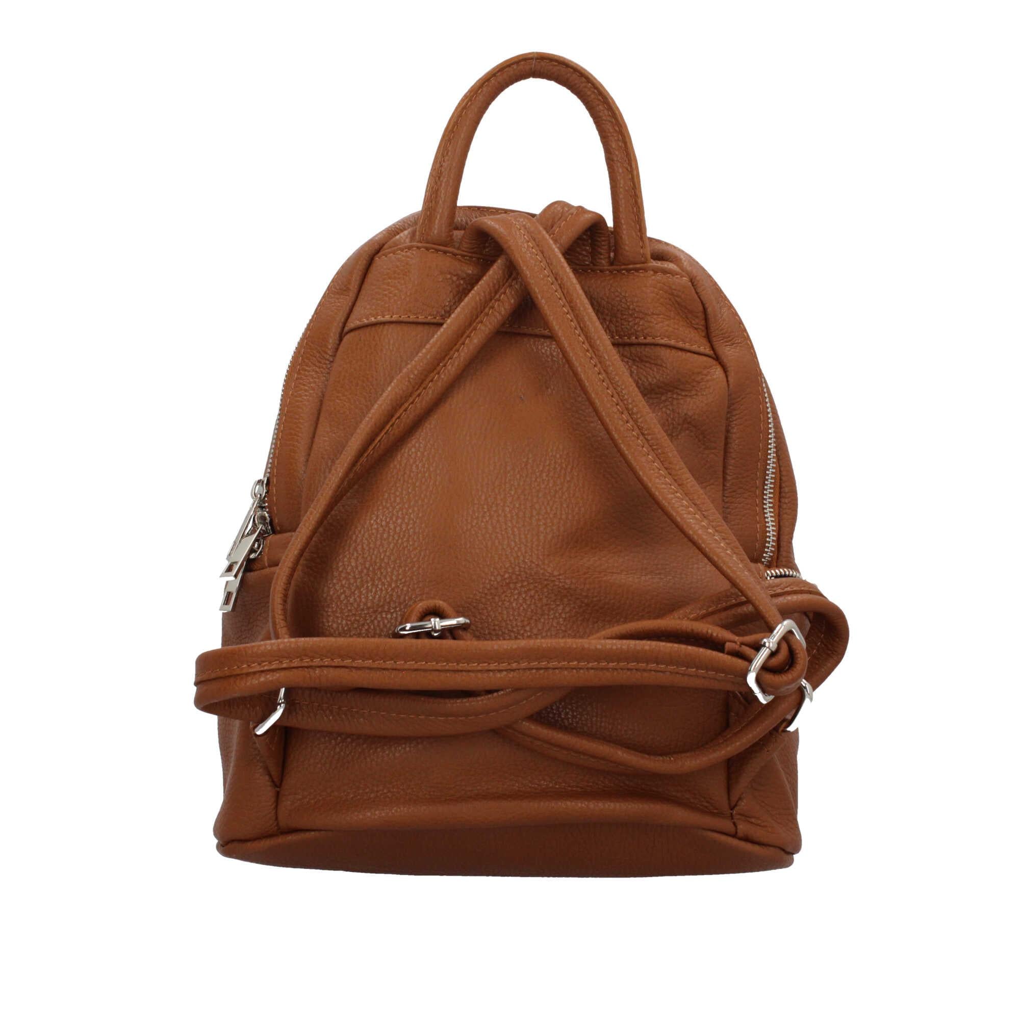 Zaino in pelle doppia zip