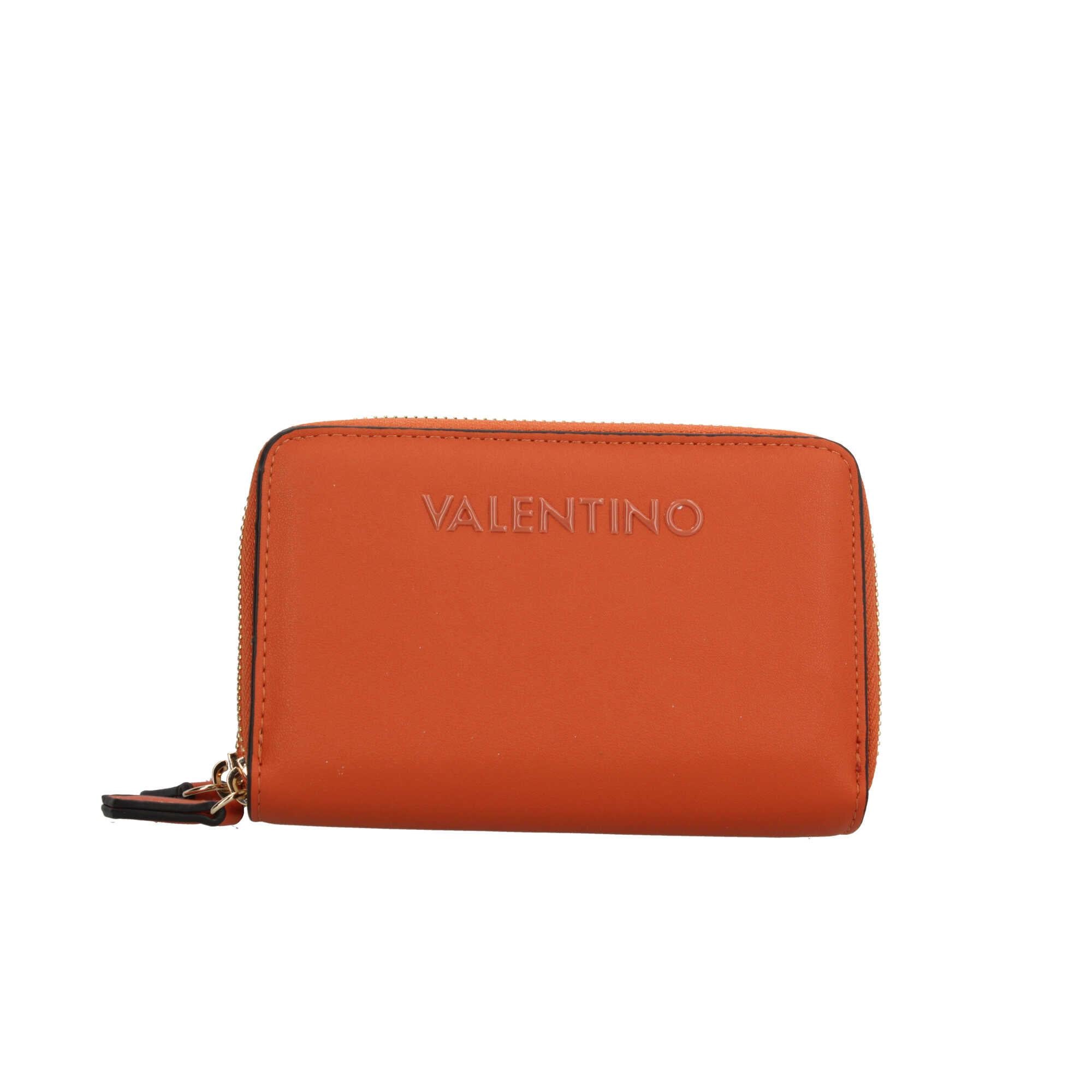 Portafoglio Valentino in Nappa con Chiusura Zip e Logo in Rilievo