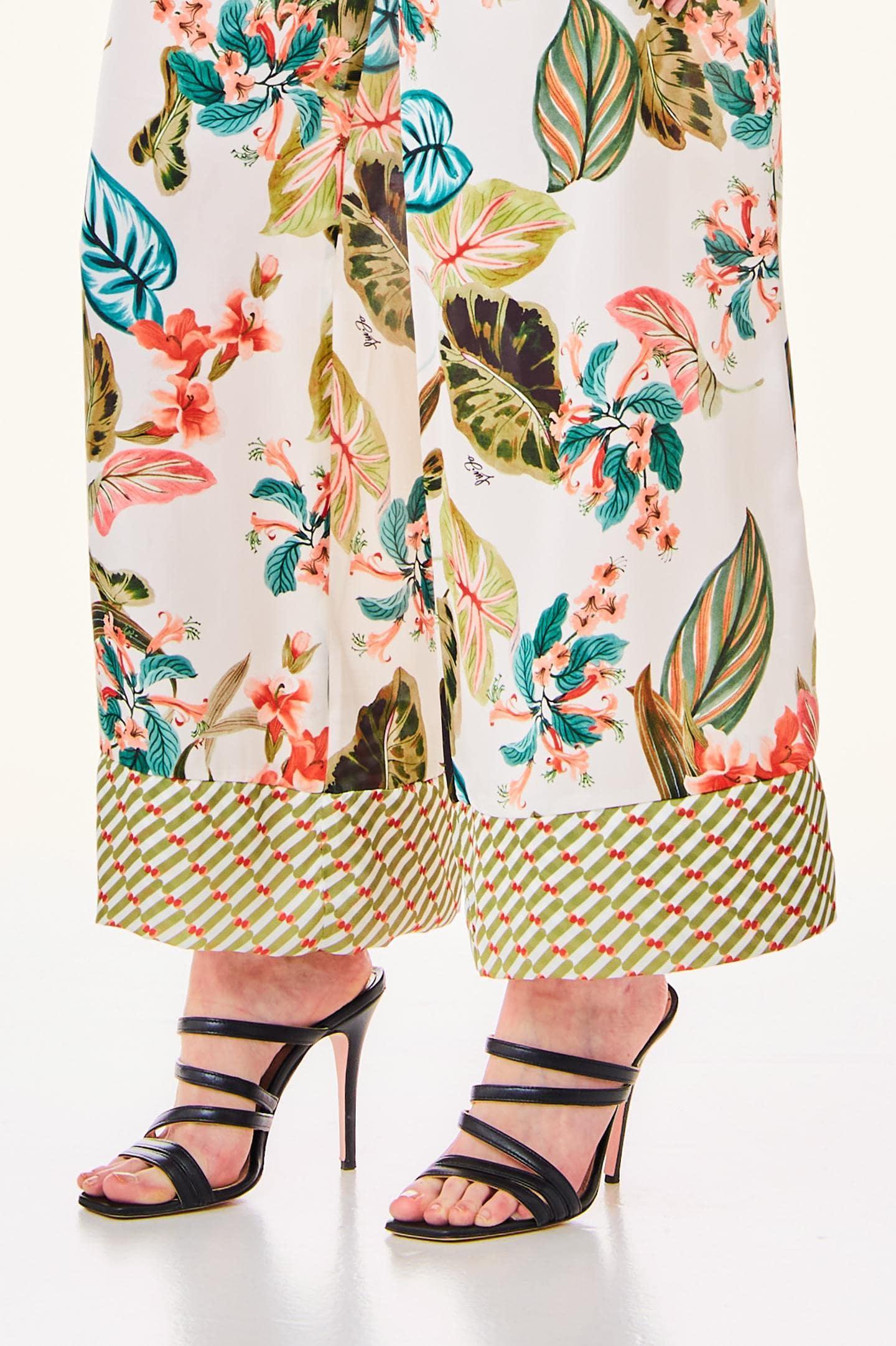 Pantalone Con Fantasia Tropicale Liu Jo