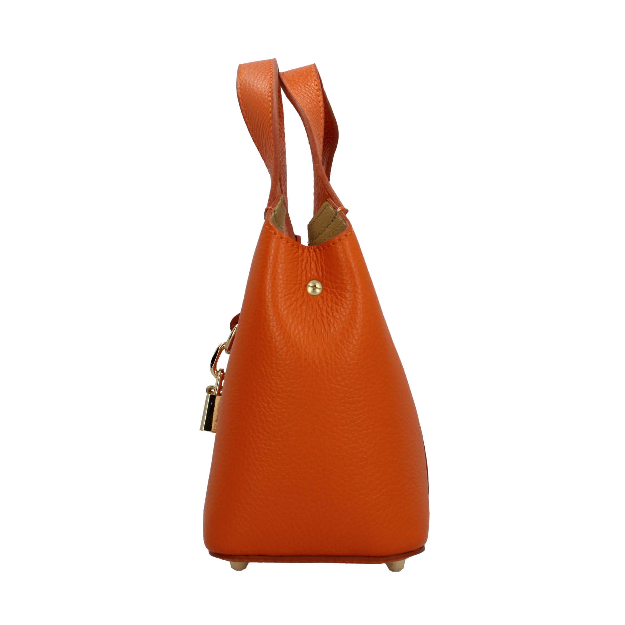 Borsa Made in Italy a mano in vera pelle con chiusura a lucchetto