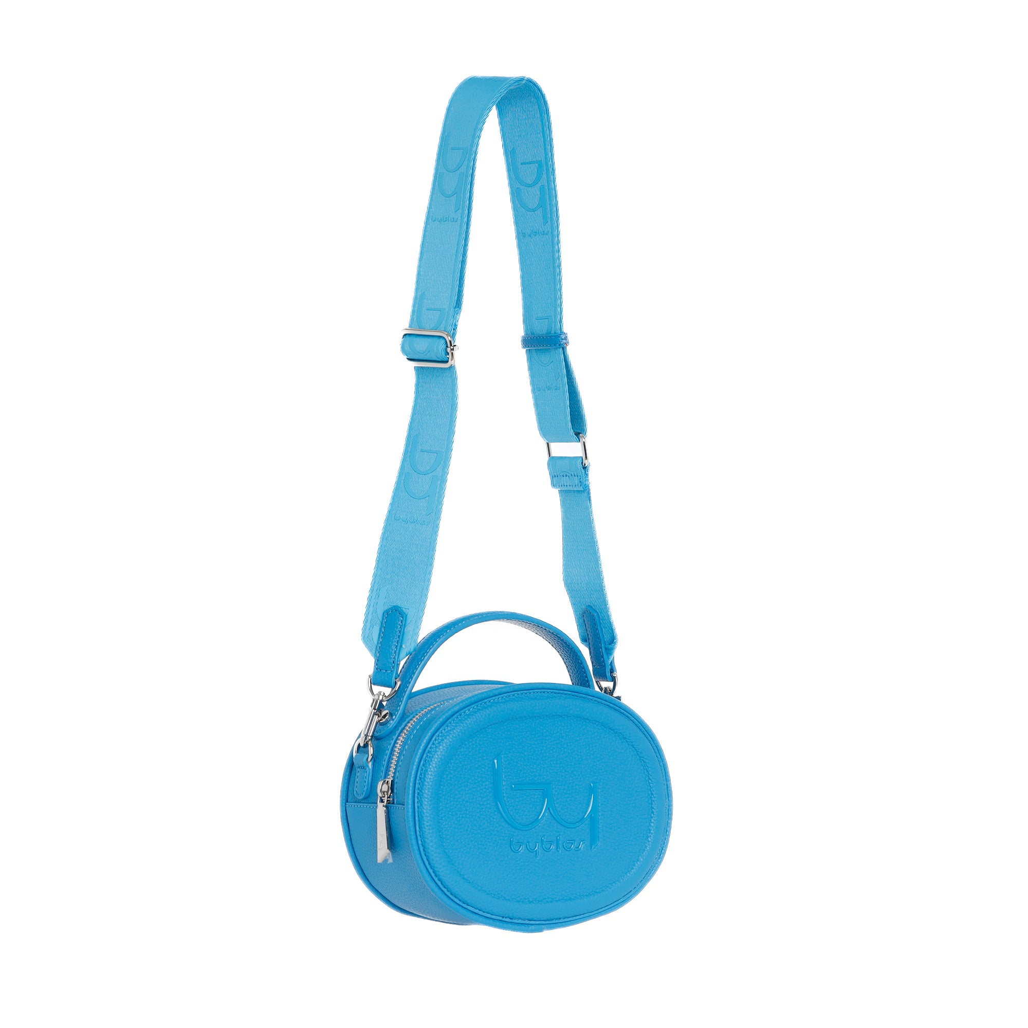Borsa tracolla Byblos donna rotonda con logo frontale e tracolla regolabile Blu TU | Giò Fashion