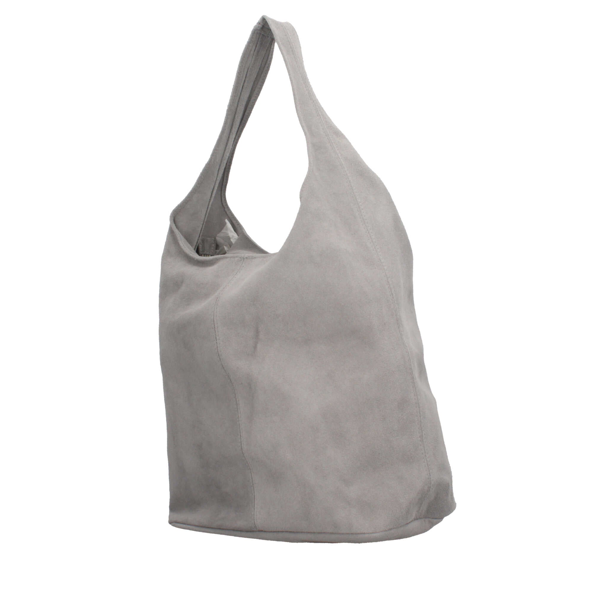 Borsa a spalla in camoscio Made in Italy dal design contemporaneo