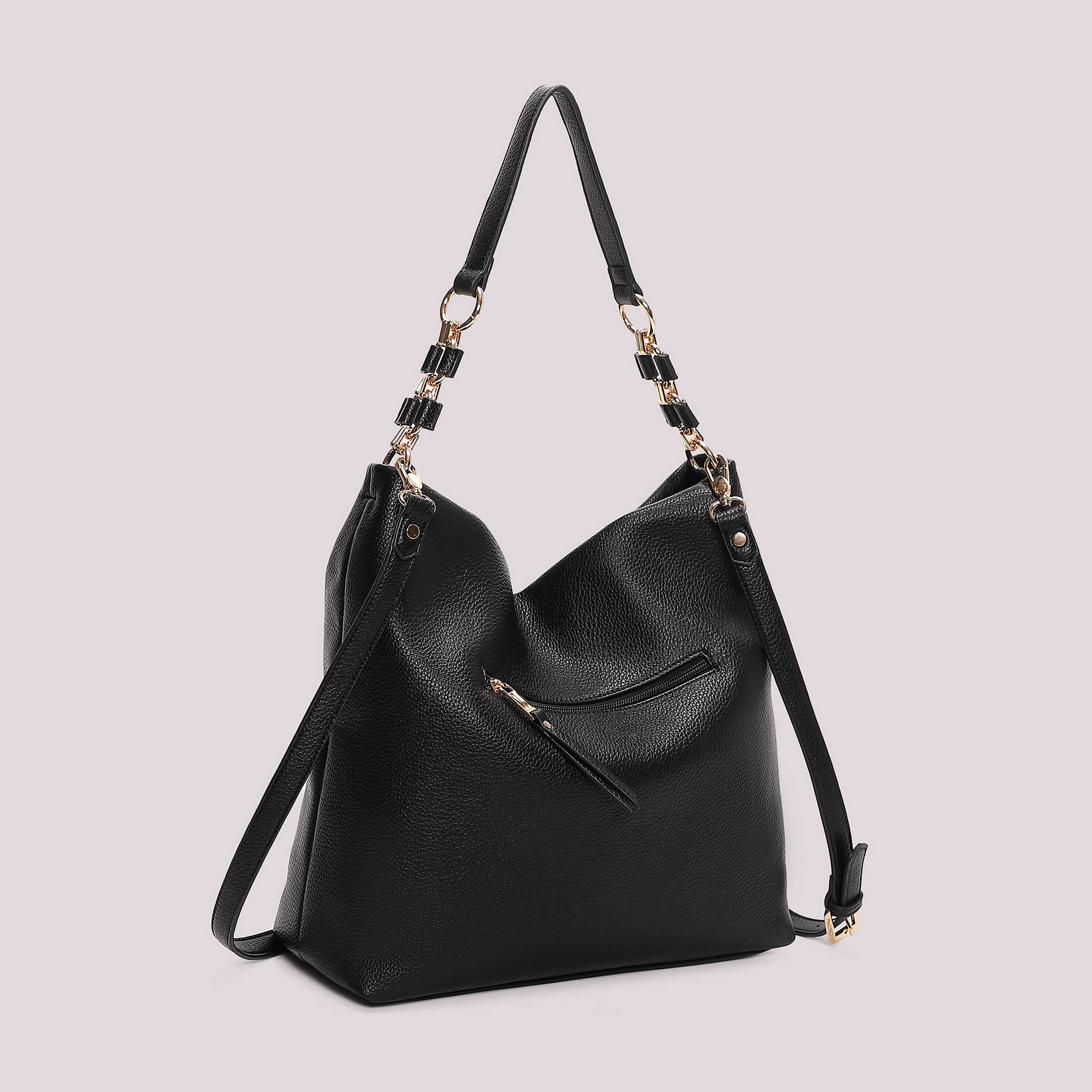 Borsa a spalla Mimi Mua elegante con doppio manico e dettaglio catena