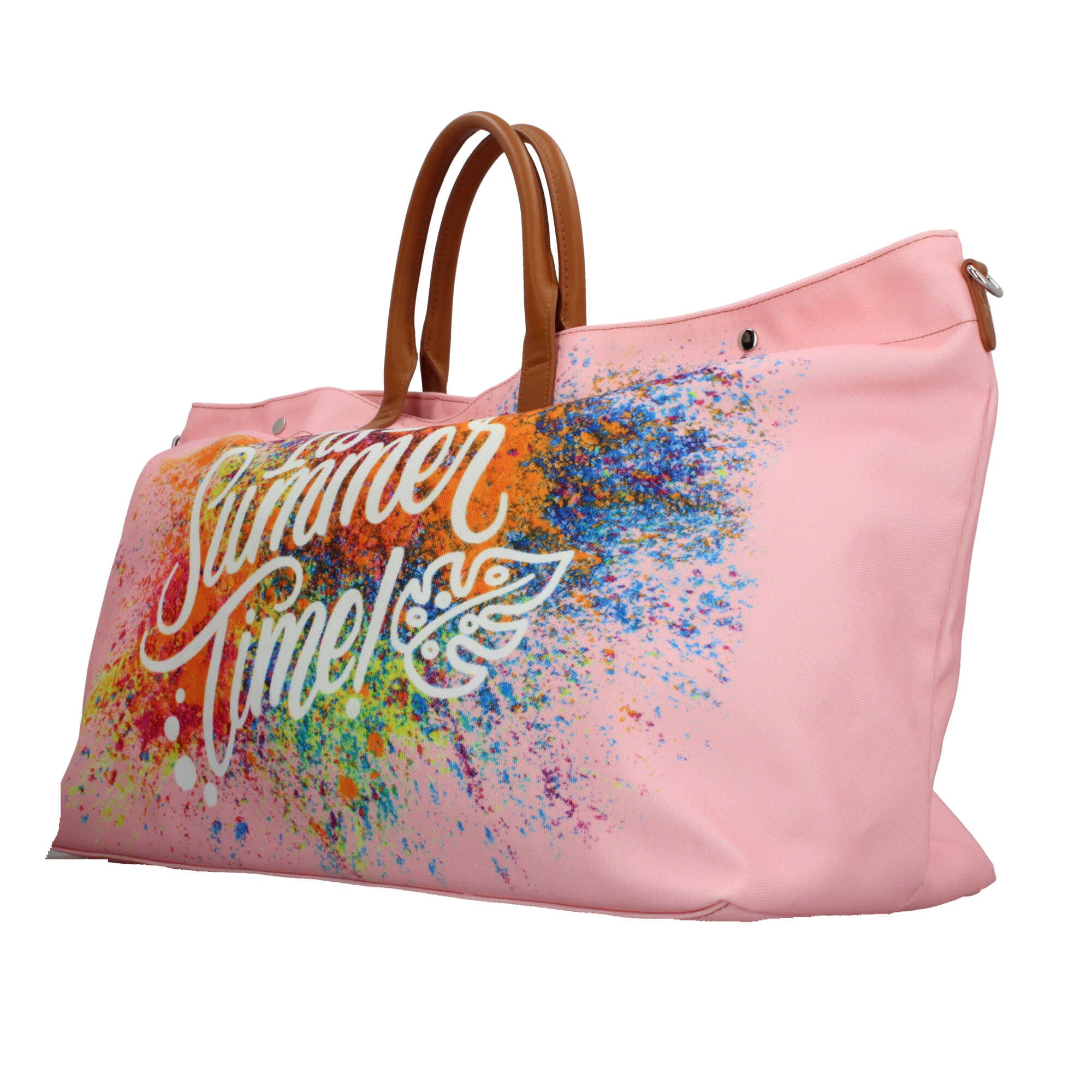 Borsa mare Ynot con stampa spray e manici in ecopelle