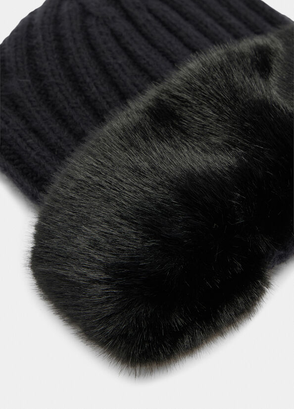 Liu Jo cappello in maglia con bordo in eco pelliccia