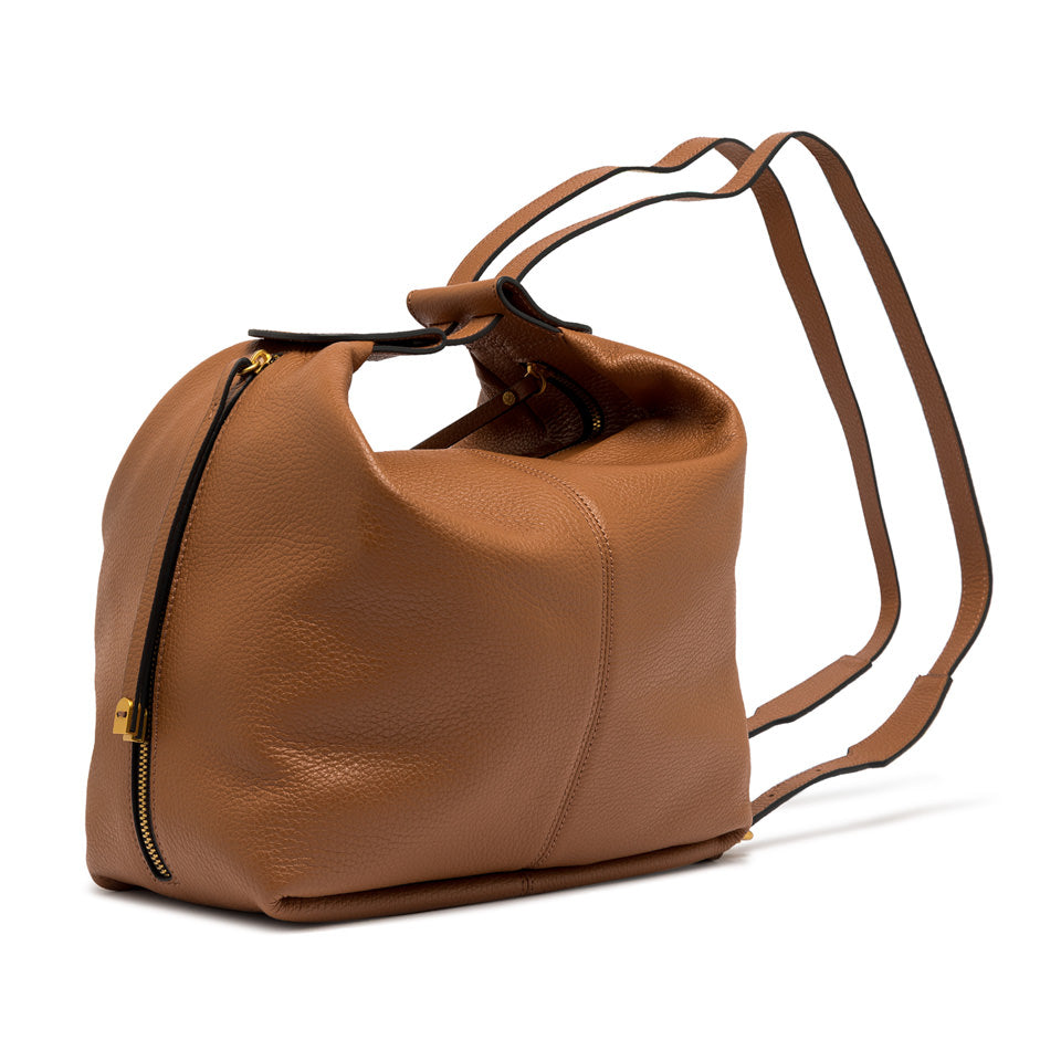 Gianni Chiarini Guia zaino in pelle martellata con doppia zip e tracolle regolabili