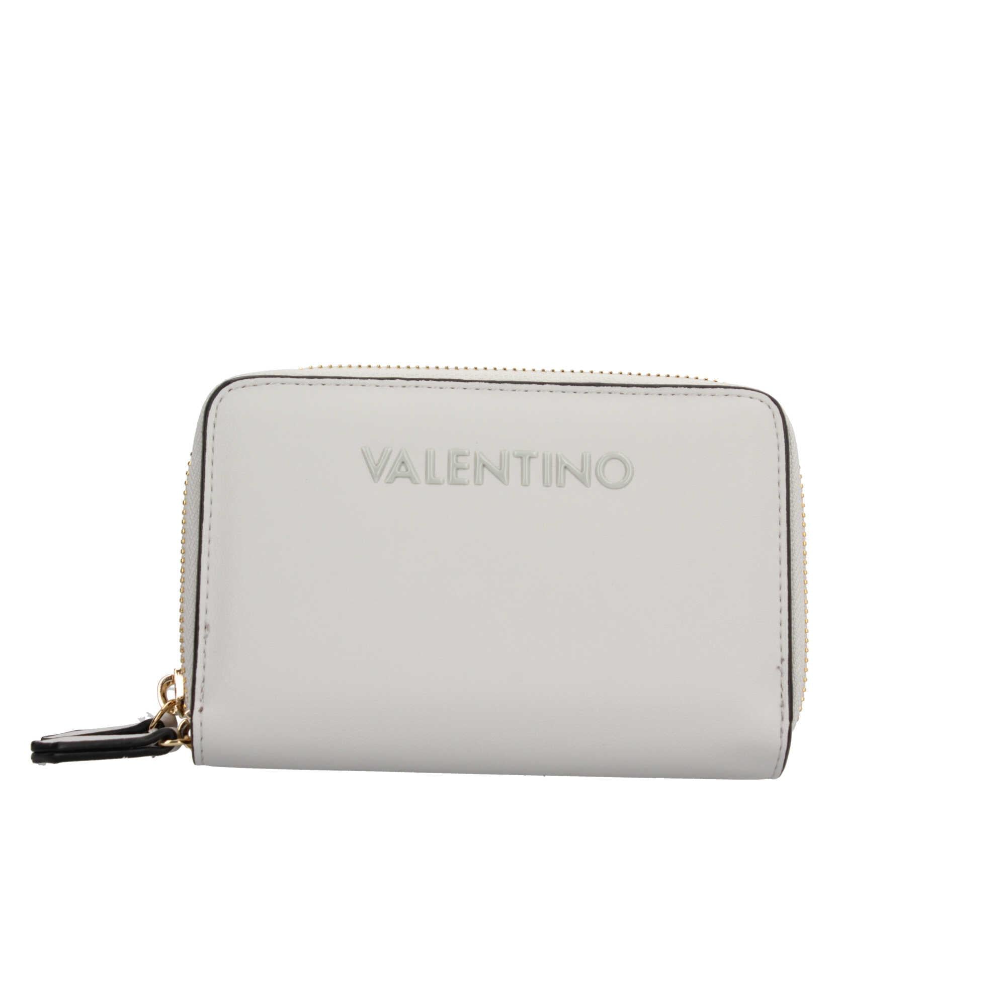 Portafoglio Valentino in Nappa con Chiusura Zip e Logo in Rilievo