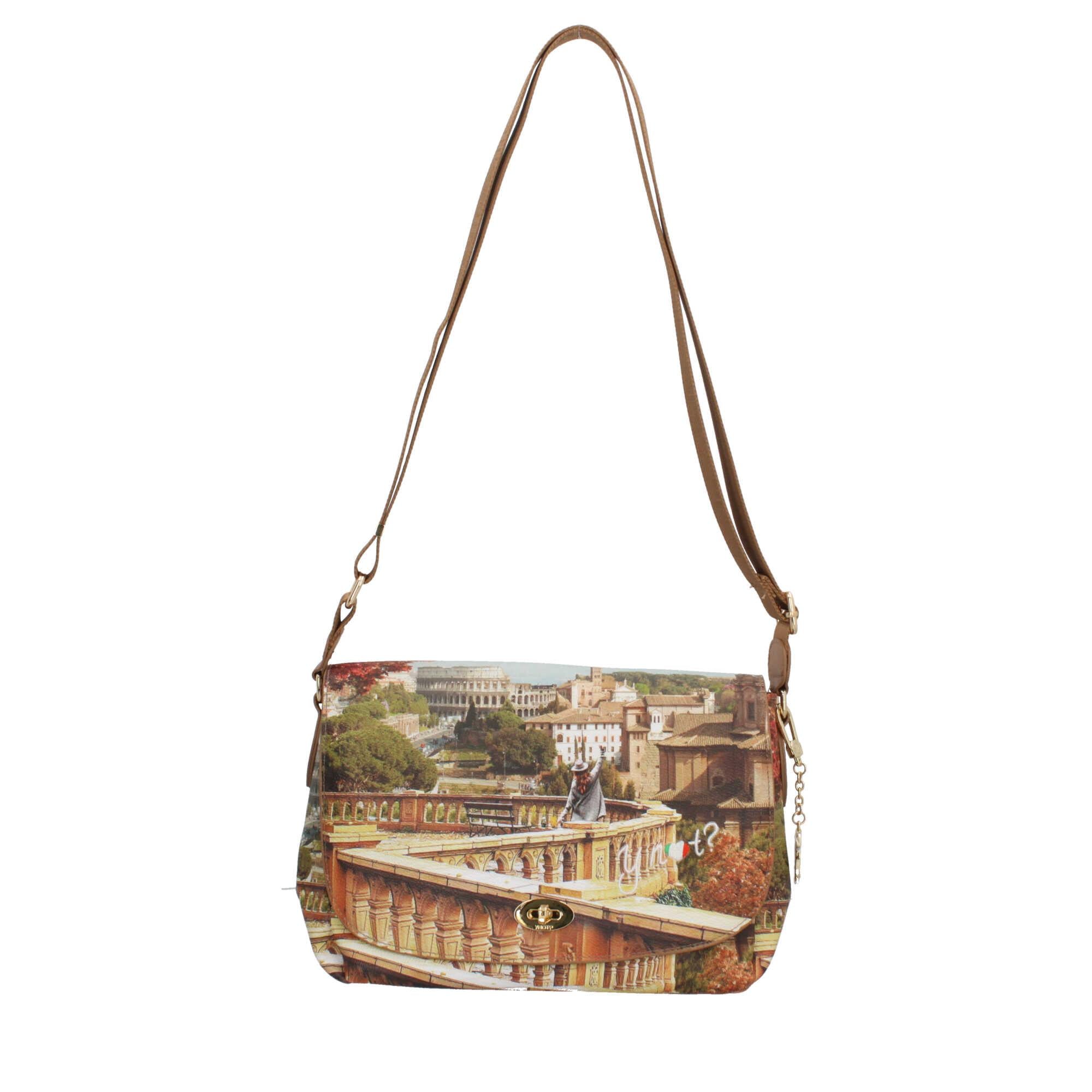 Borsa a Tracolla Y Not con Patta e Chiusura a Girello