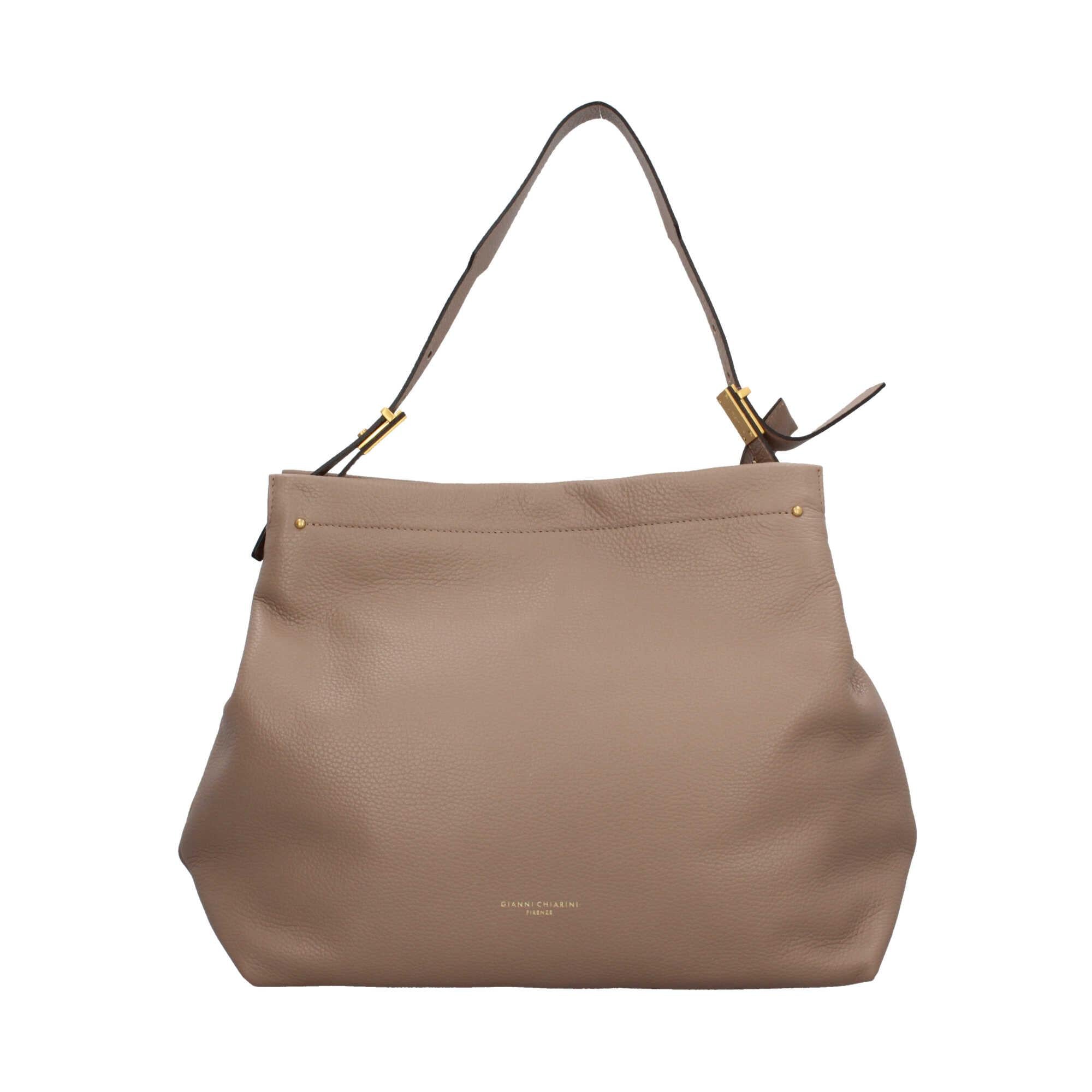 Gianni Chiarini Matilde - Borsa a Spalla in Pelle Martellata con Finiture Dorate