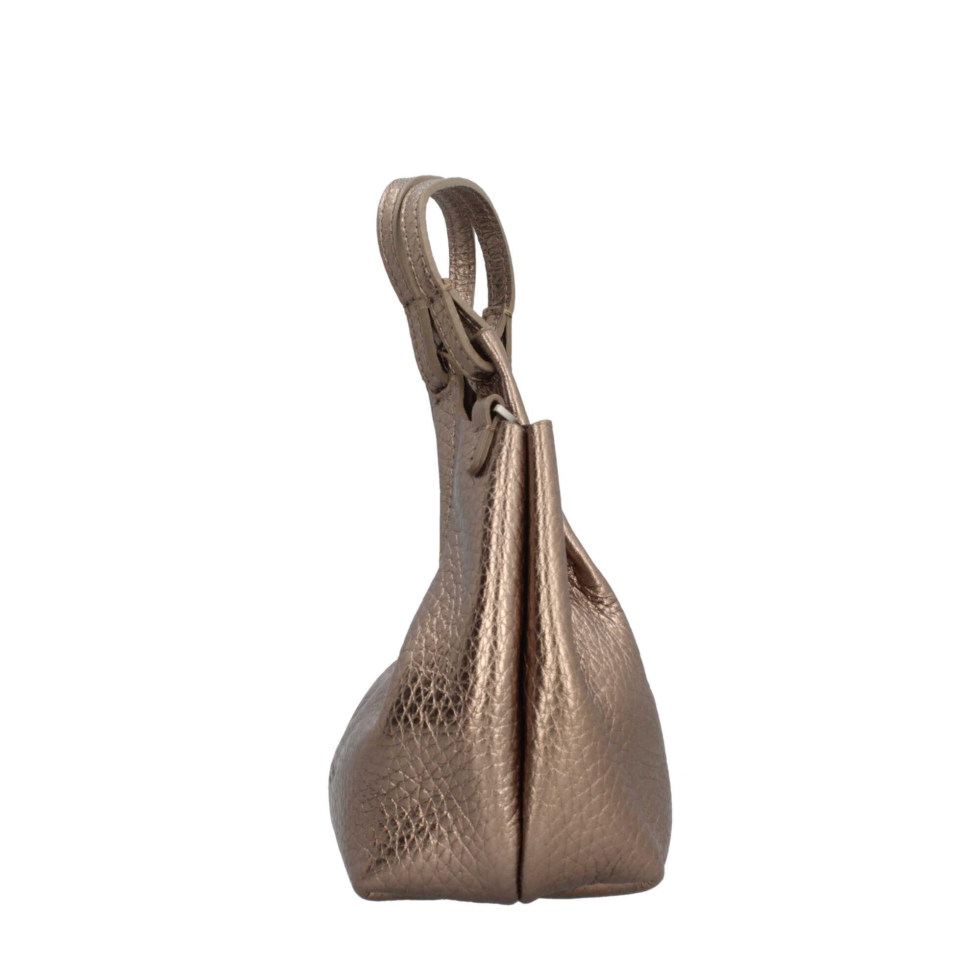 Gianni Chiarini Dua Mini Hobo Bag Iconica in Pelle Maxi-Grain con Tracolla