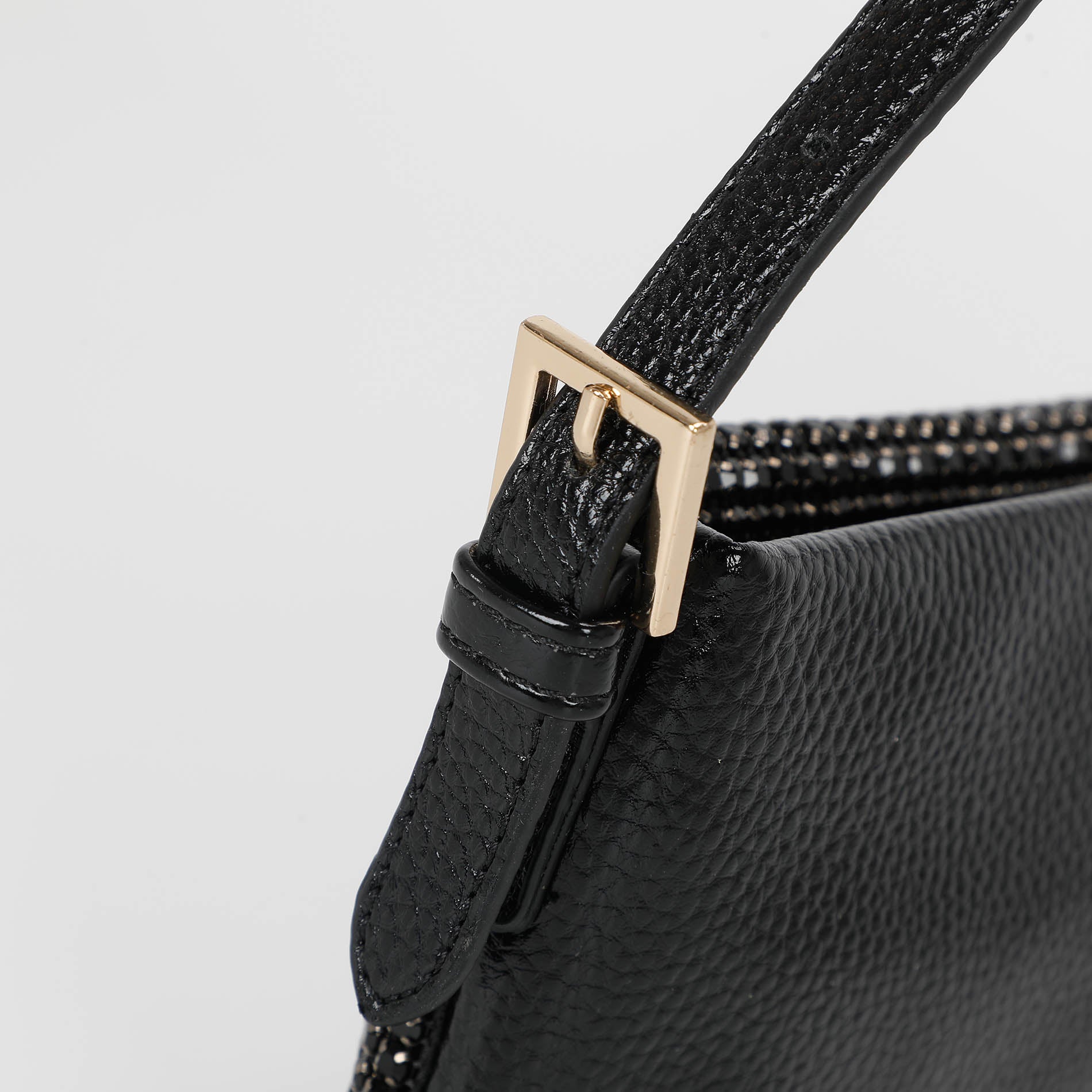 Mimi Mua borsa con strass e fibbie ai lati Nero TU | Giò Fashion