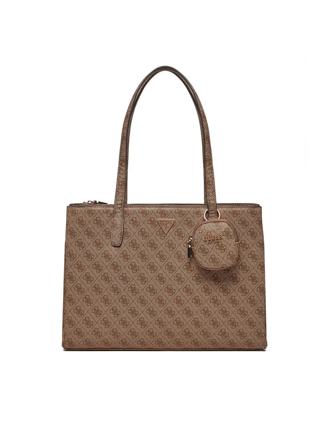 Borsa Tote Guess Monogram in Stile Classico con Charm Rimovibile