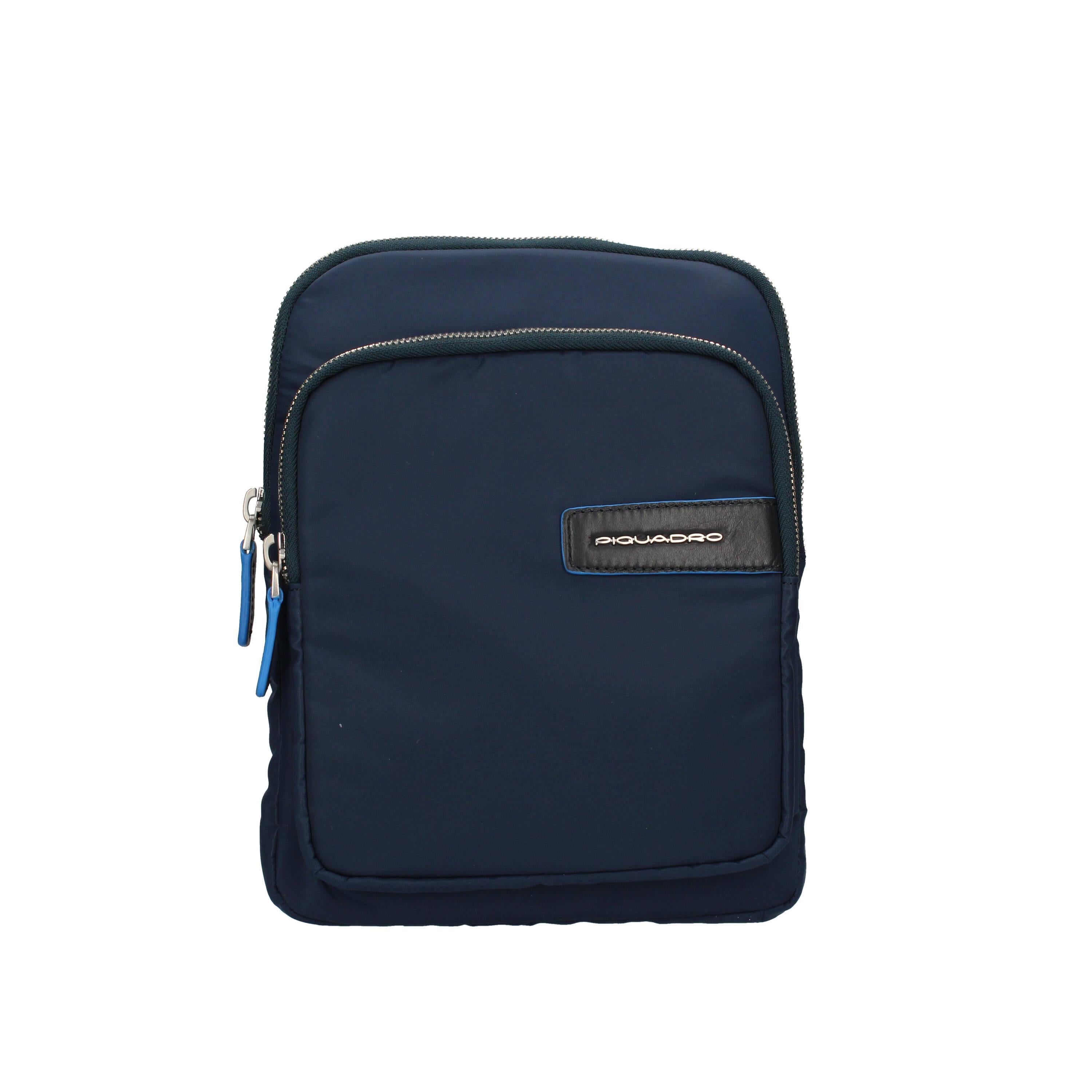 Borsa a tracolla in pelle e tessuto