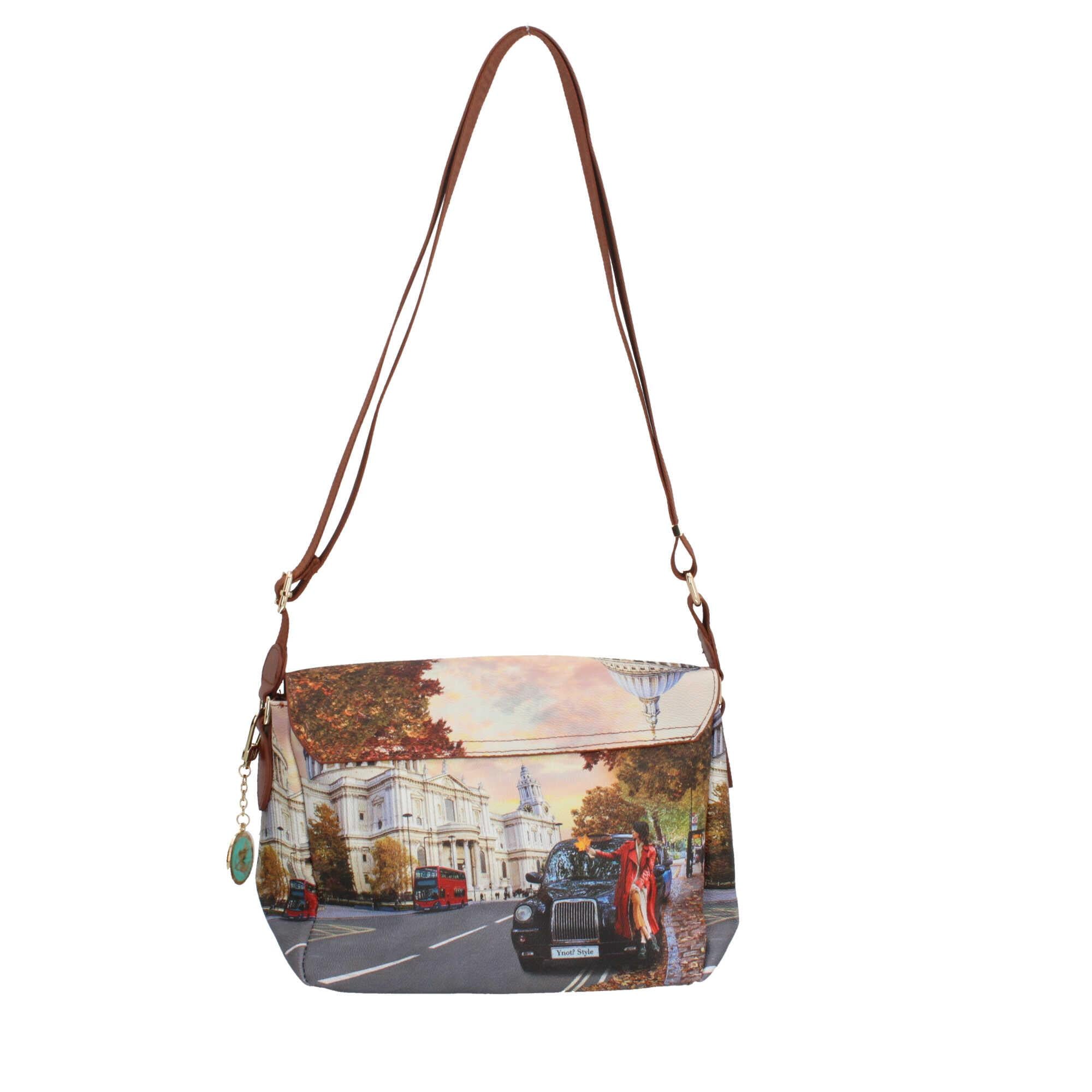 Borsa a Tracolla Y Not con Patta e Chiusura a Girello