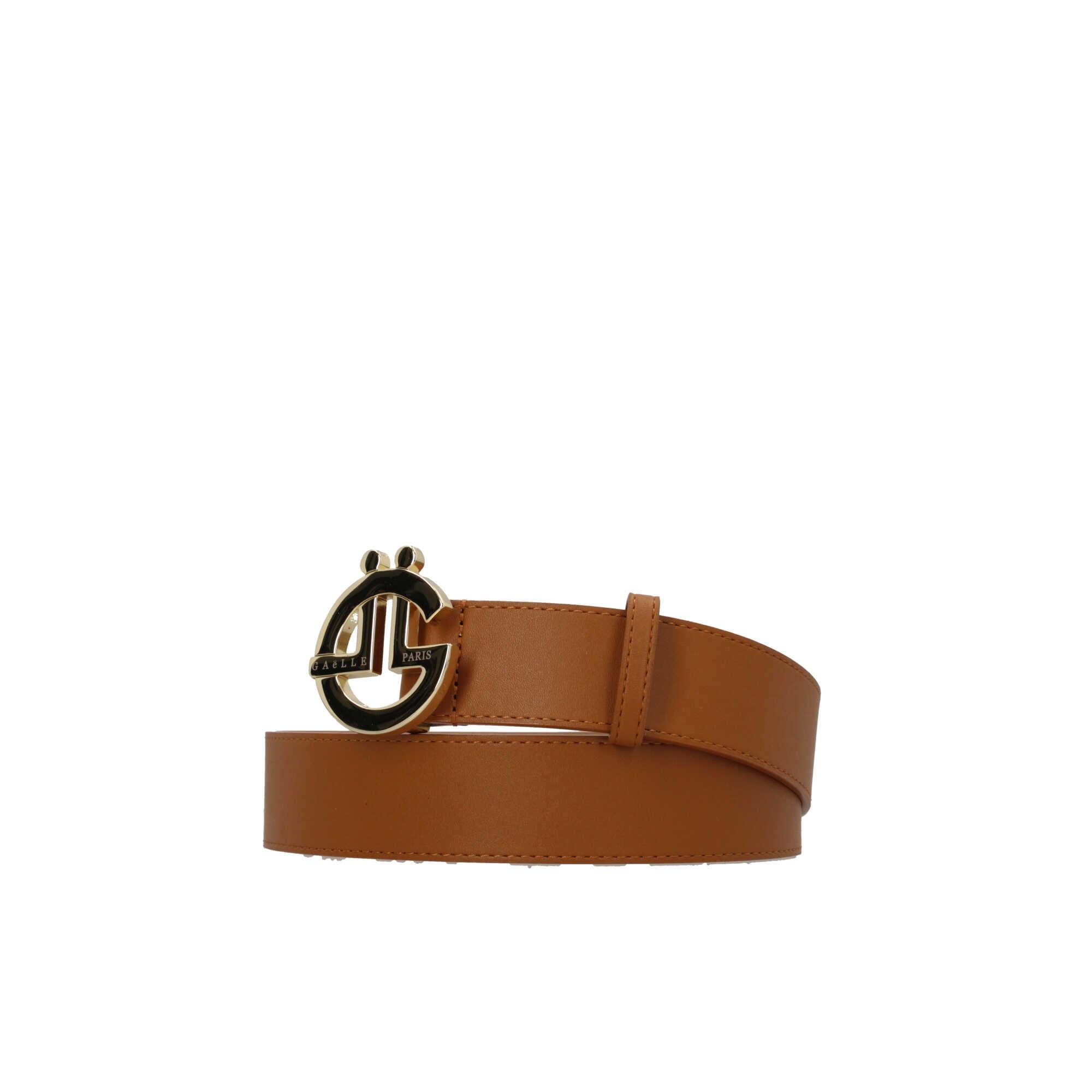 Cintura in ecopelle con logo in metallo
