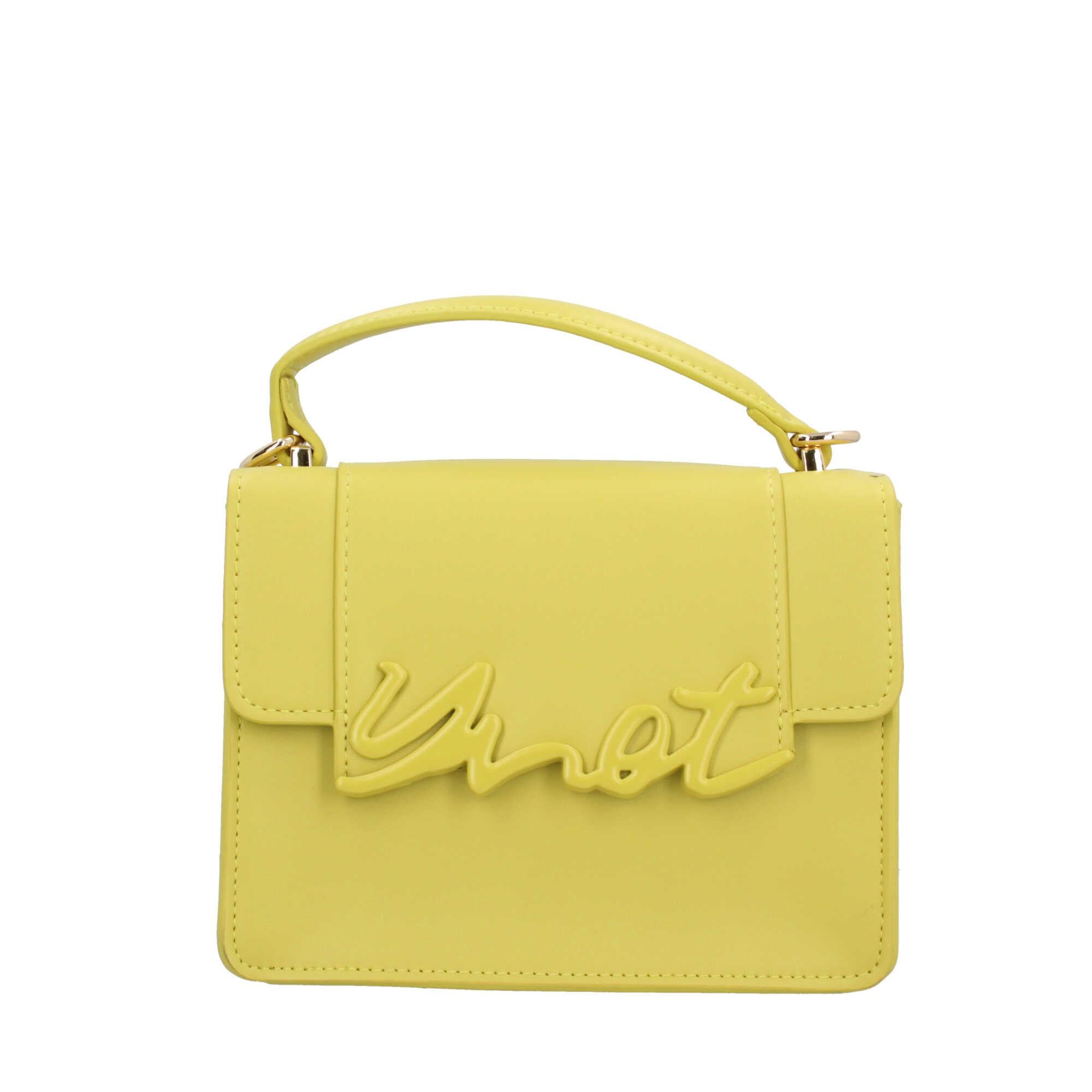 Y Not? Borsa a Mano Elegance in Pelle Sintetica Giallo Limone