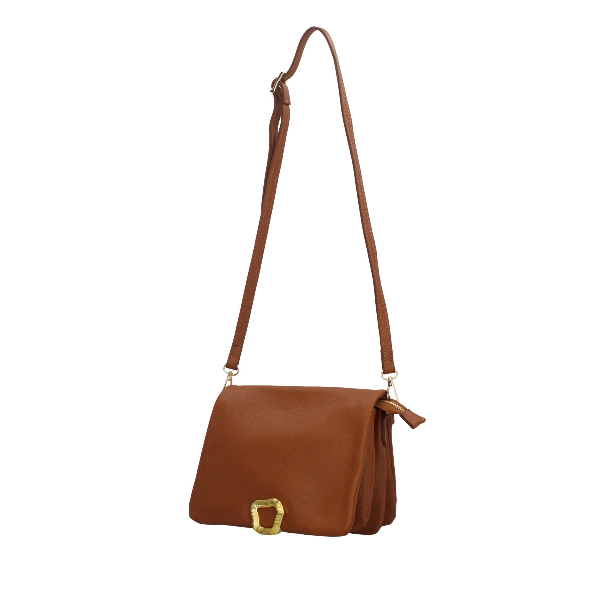 Borsa a tracolla con dettaglio in oro