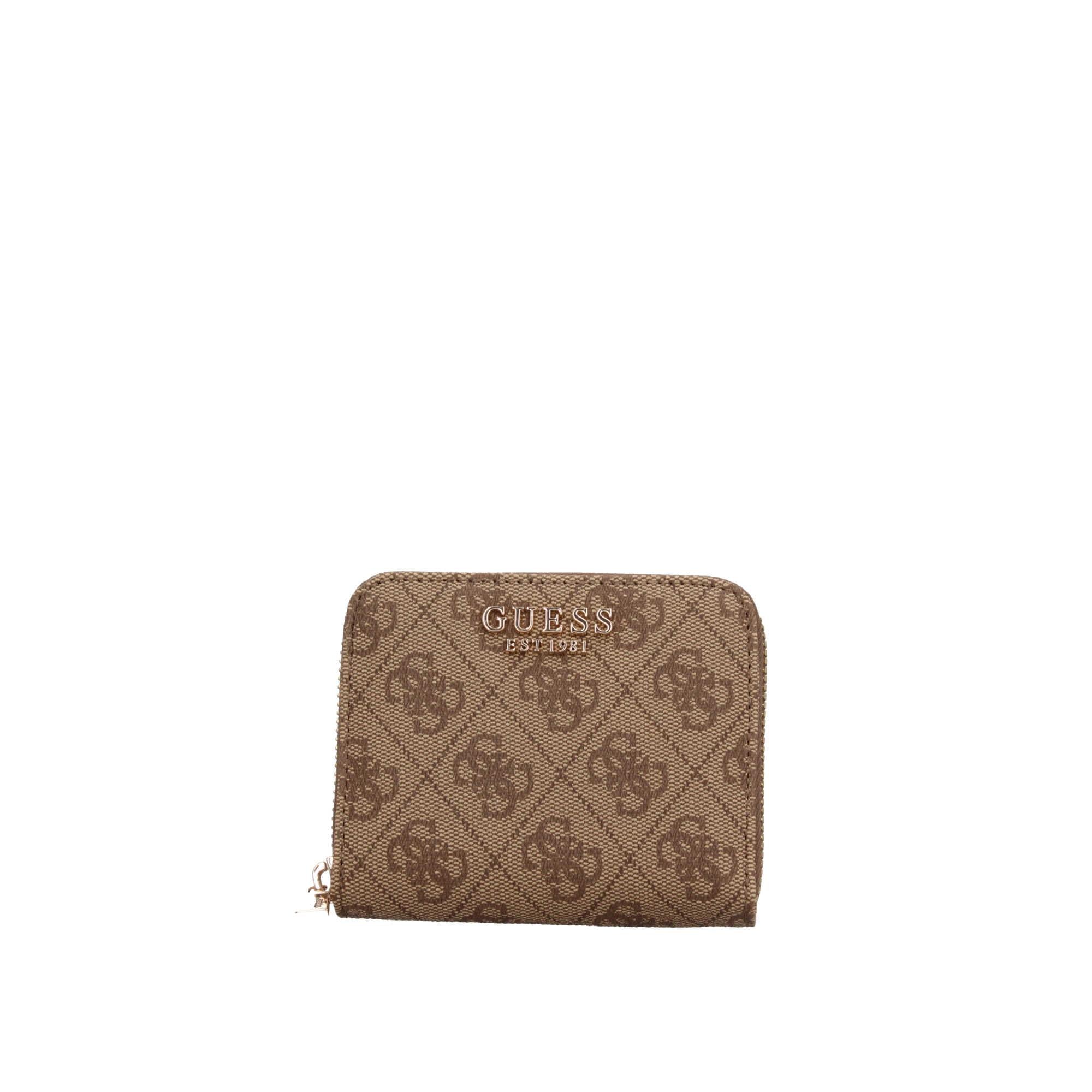 Portafoglio Guess compatto con stampa logata e chiusura zip
