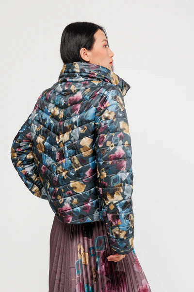 Piumino Anekke corto imbottito fantasia colorata