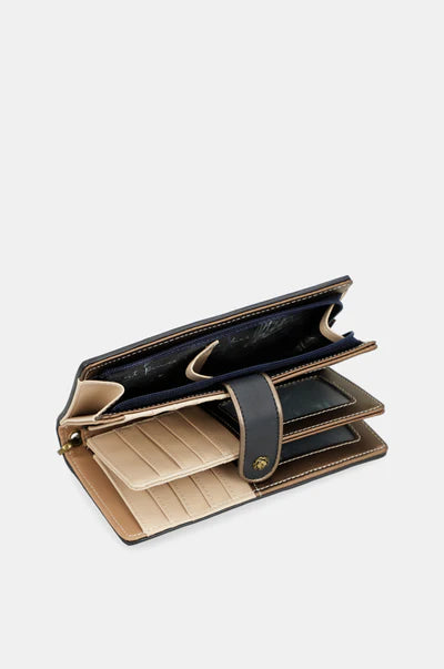 Portafoglio Anekke Contemporary grande con trapuntatura e chiusura a scatto