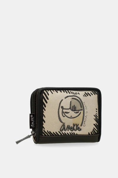 Portafoglio piccolo Anekke con chiusura zip