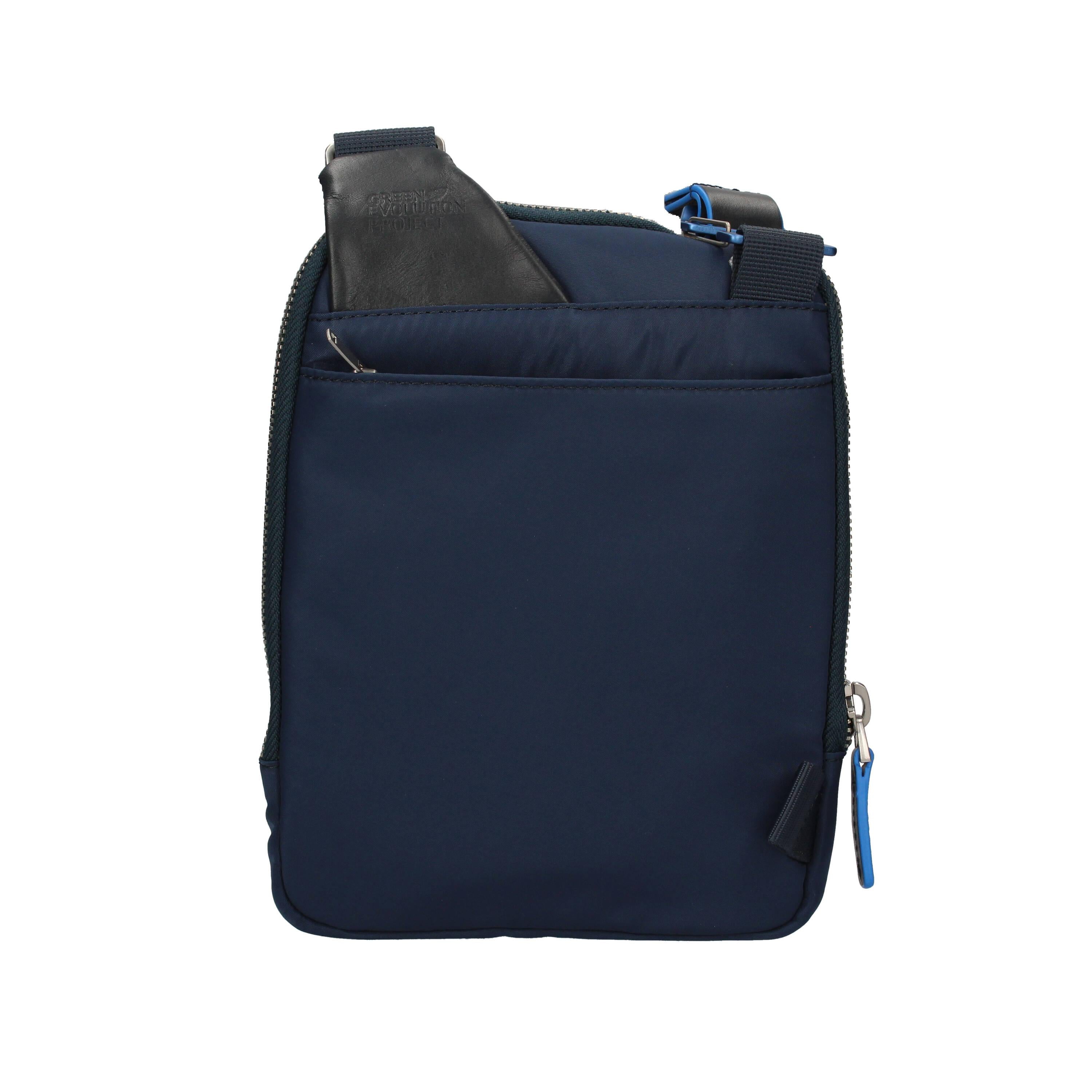 Borsa a tracolla in pelle e tessuto