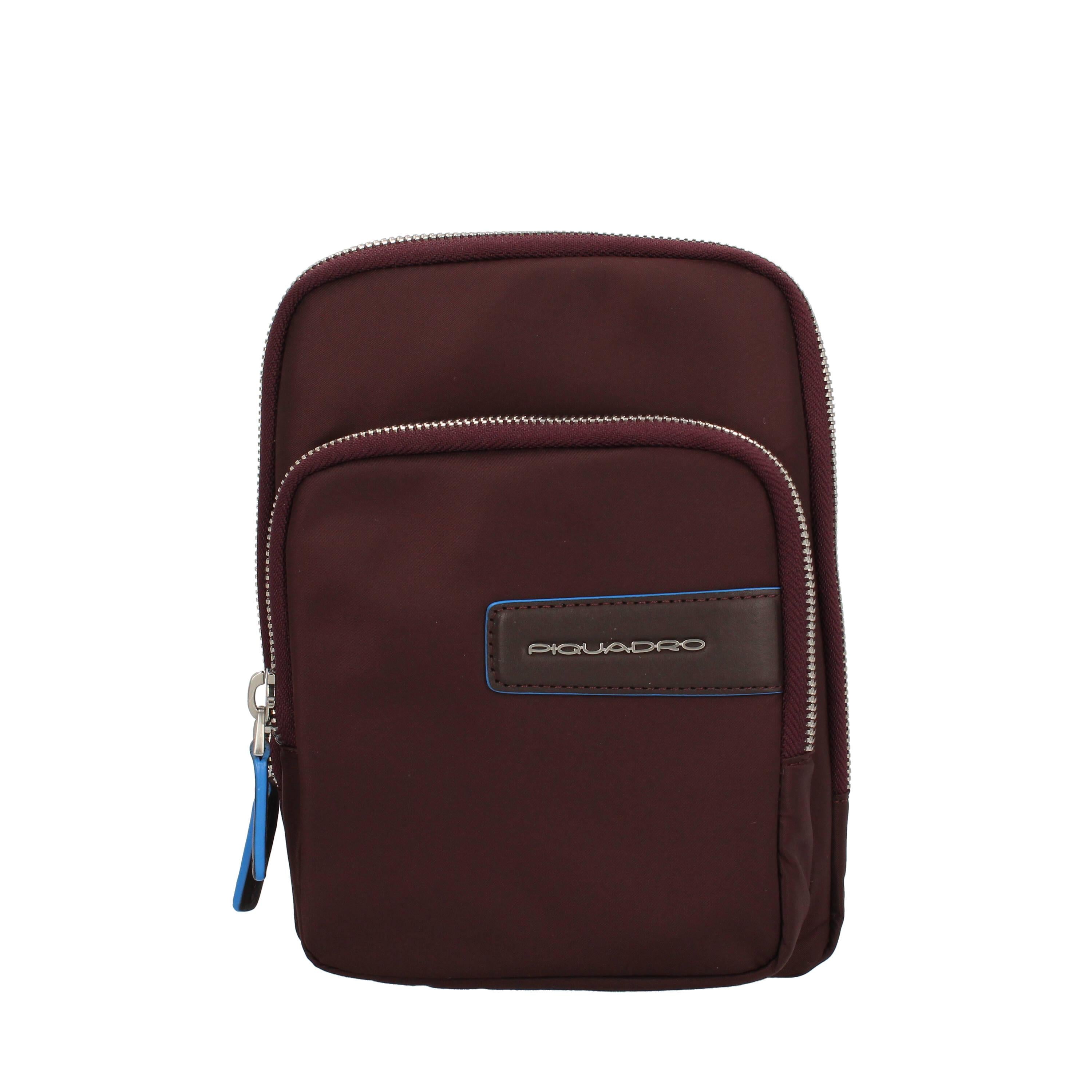 Borsa a tracolla in pelle e tessuto