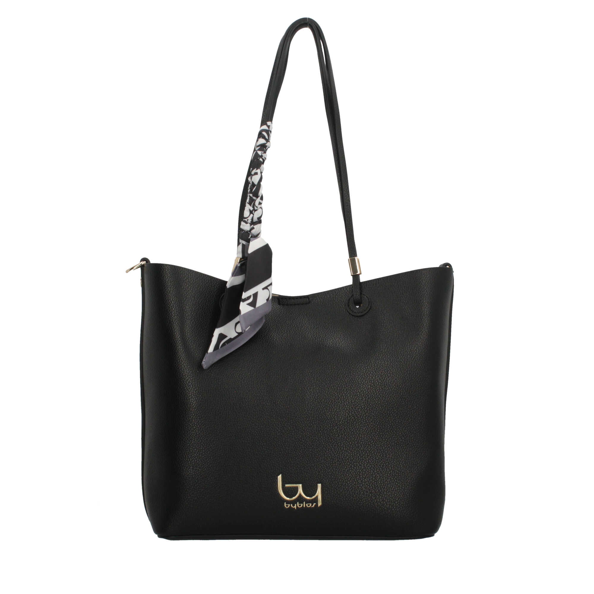 Borsa shopping con foulard removibile e chiusura zip BY BYBLOS