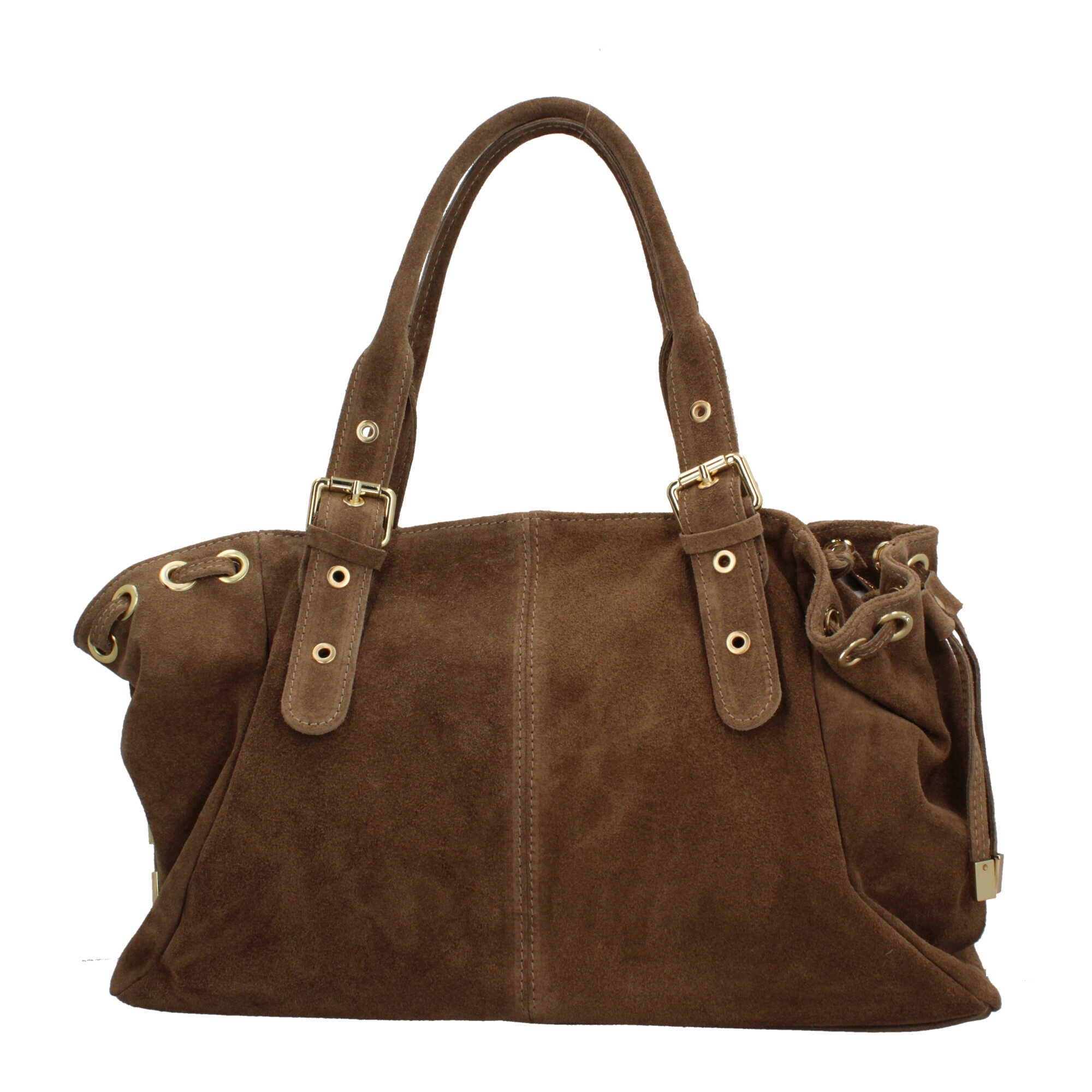 Borsa a mano in vera pelle scamosciata Made in Italy