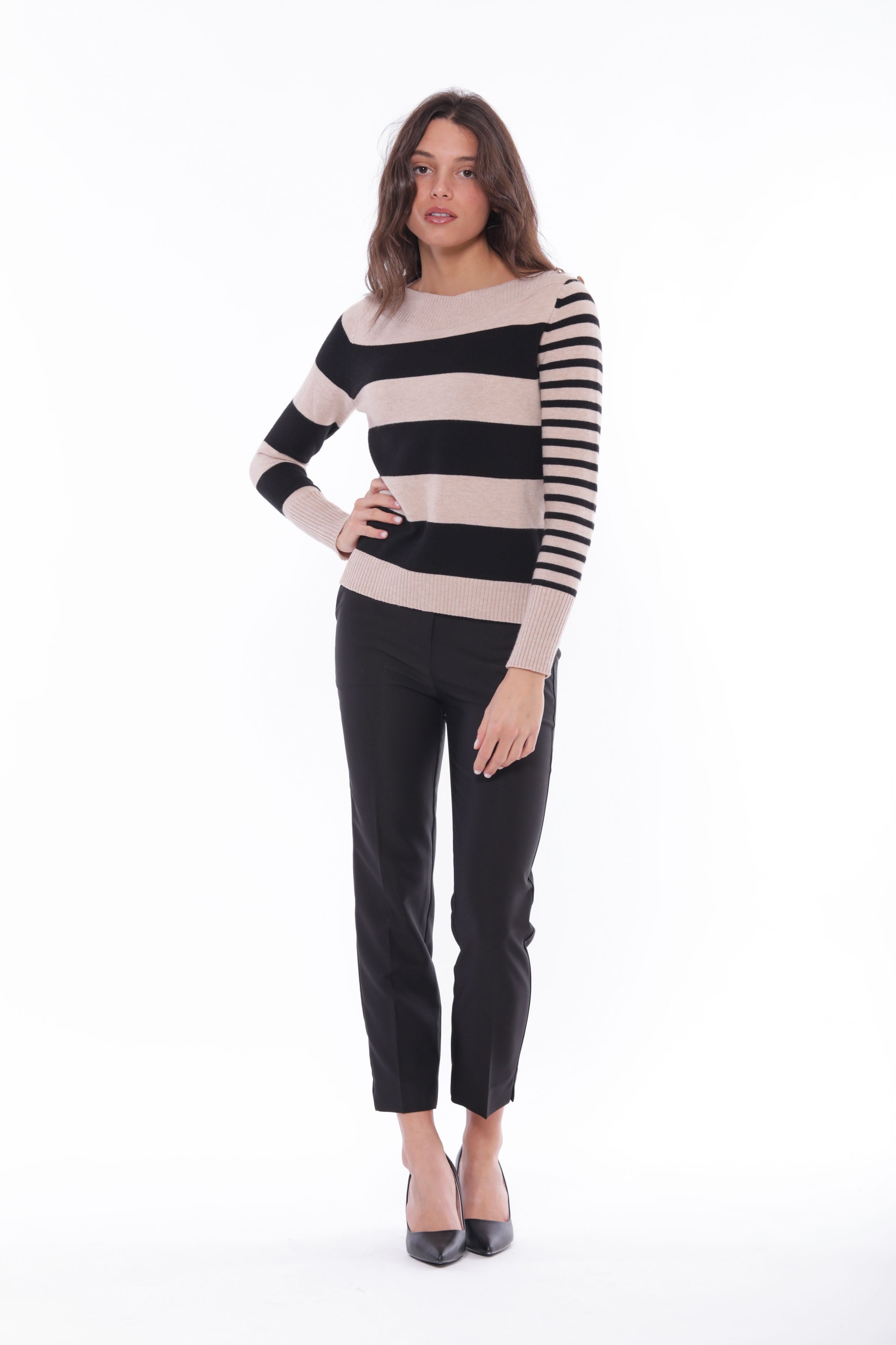 Pantalone sigaretta Mimi Mua in tessuto tecnico con elastico