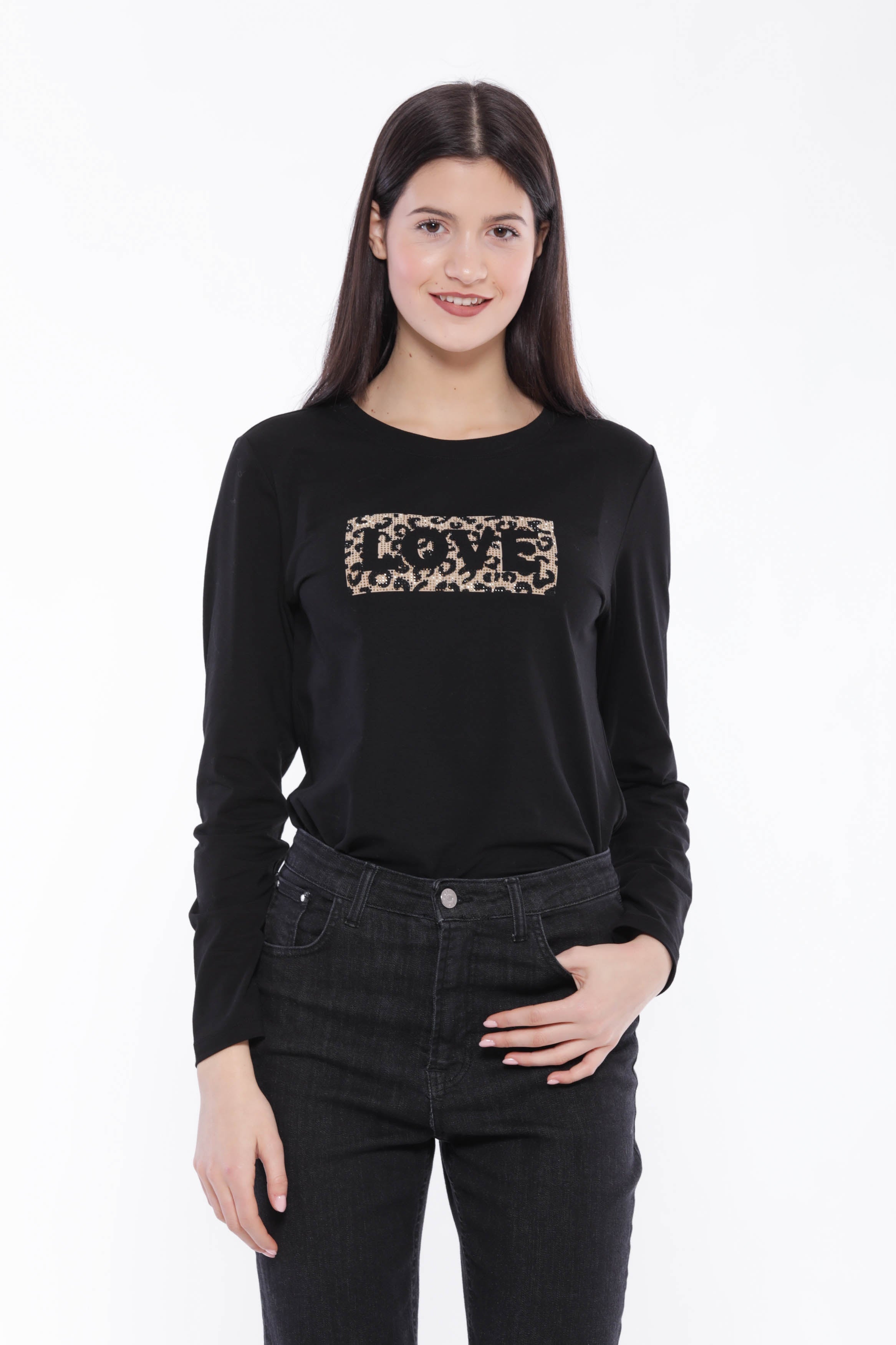 Maglia a maniche lunghe Mimi Mua con stampa "Love"