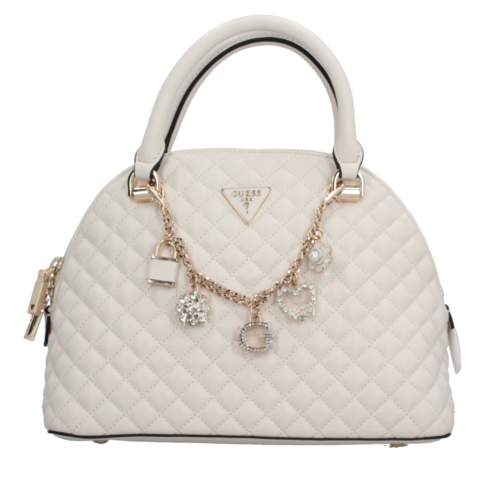 Borsa a mano in matelassé con tracolla removibile Guess Beige TU | Giò Fashion