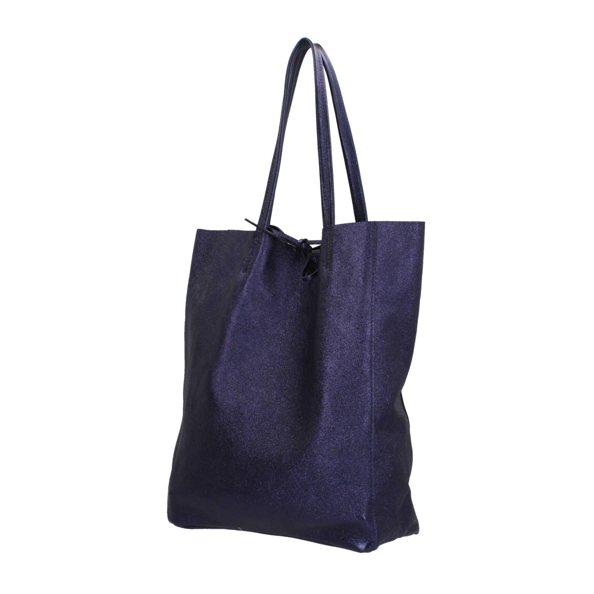 Borse shopping a spalla in vera pelle Made In Italy