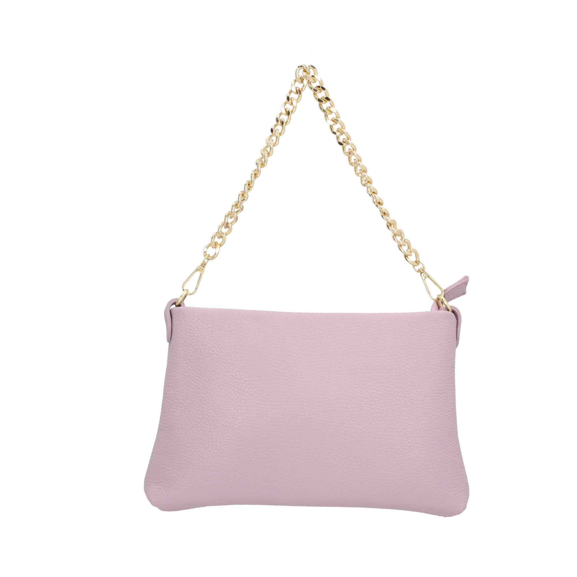 Borsa a spalla in vera pelle con catena Made In Italy