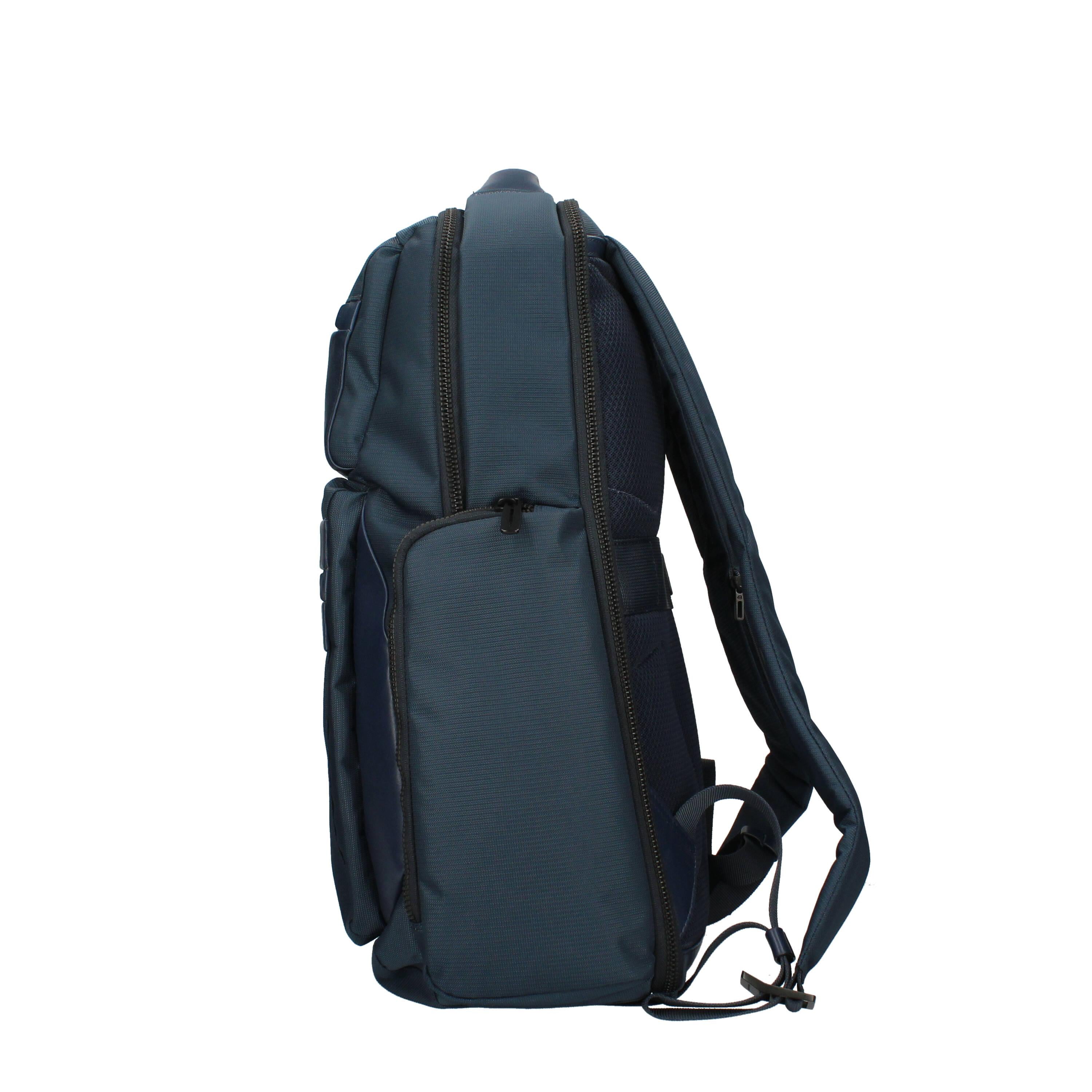 Zaino in pelle e tessuto