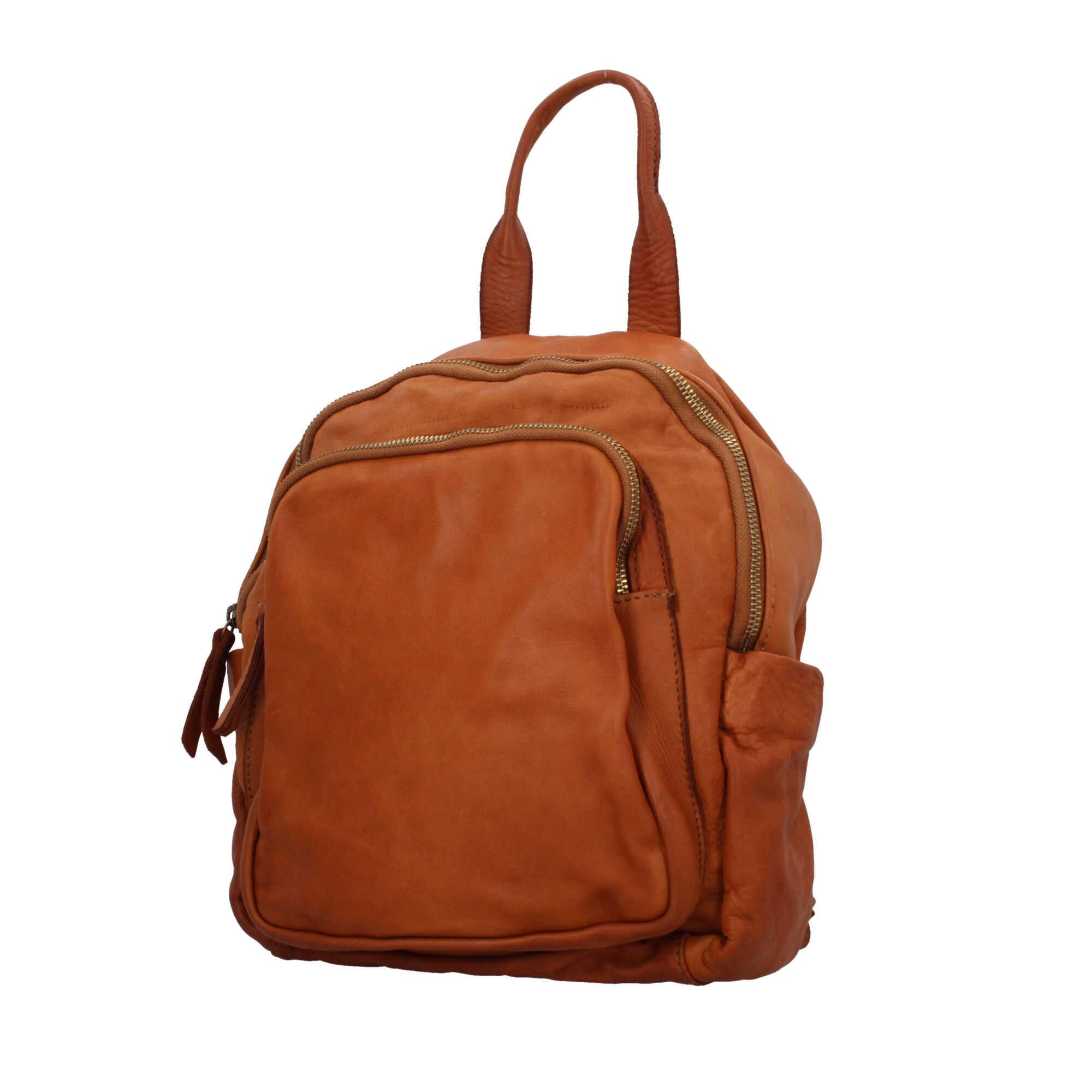 Zaino in pelle con spallacci regolabili in vera pelle