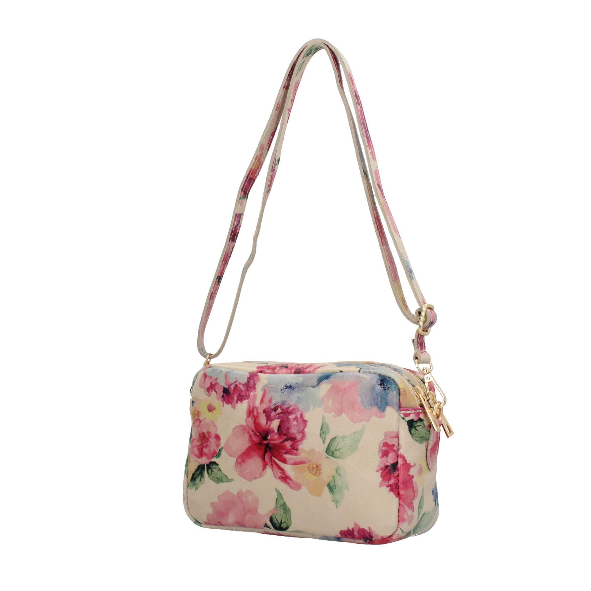 Saponetta Made In Italy in vera pelle con fantasia floreale